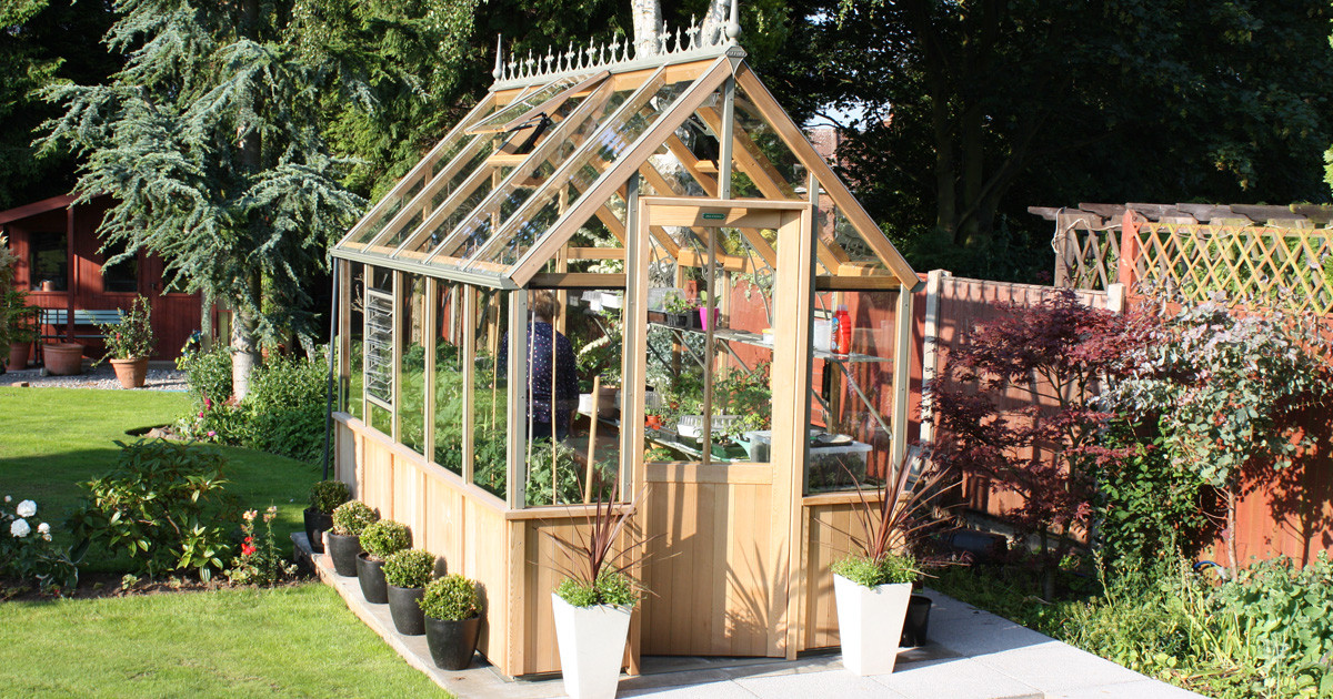 Alton Denstone cedar greenhouse