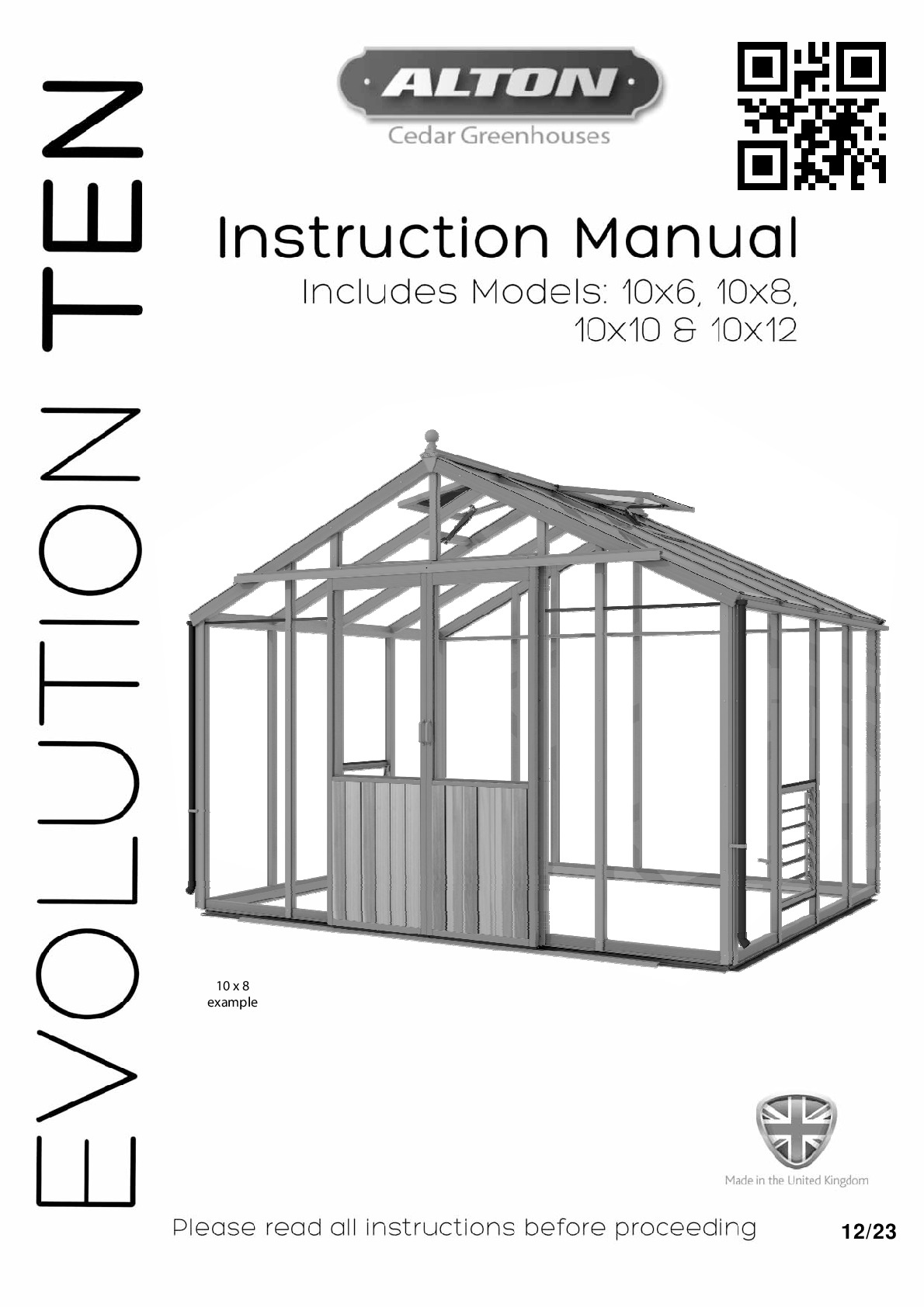 Instructions file Alton Evolution Ten greenhouse instructions