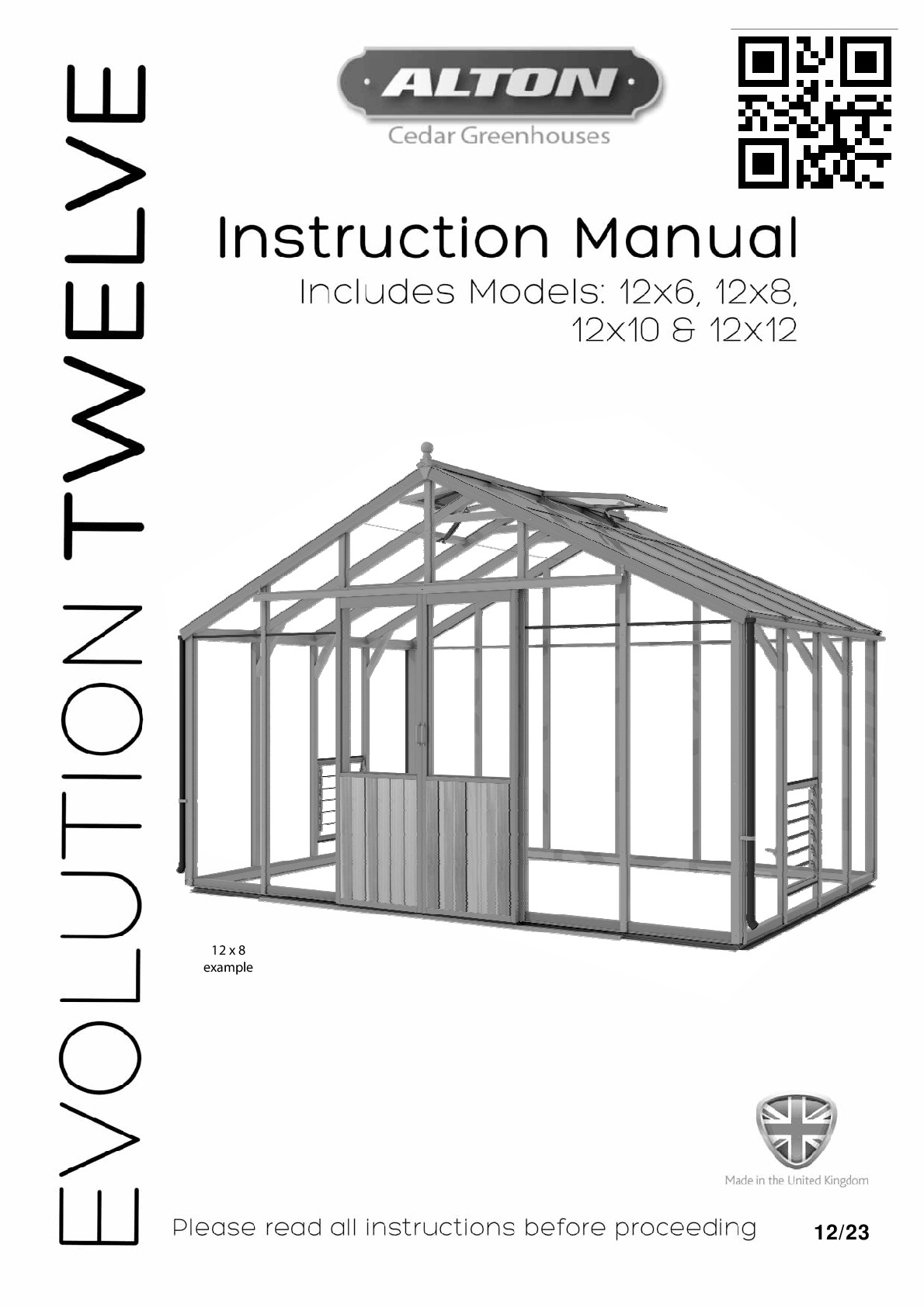 Instructions file Alton Evolution Twelve greenhouse instructions