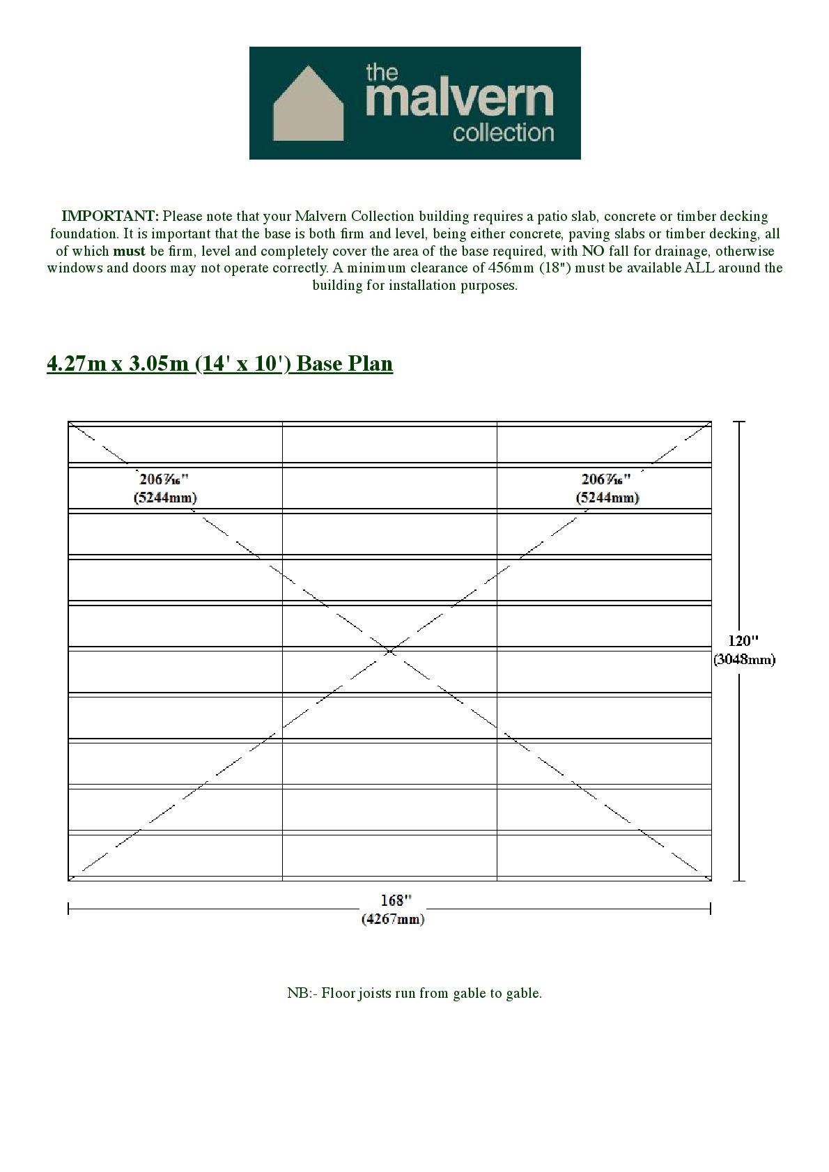 Instructions file Pavilion | Pent | Flat 14x10 Base Dimensions