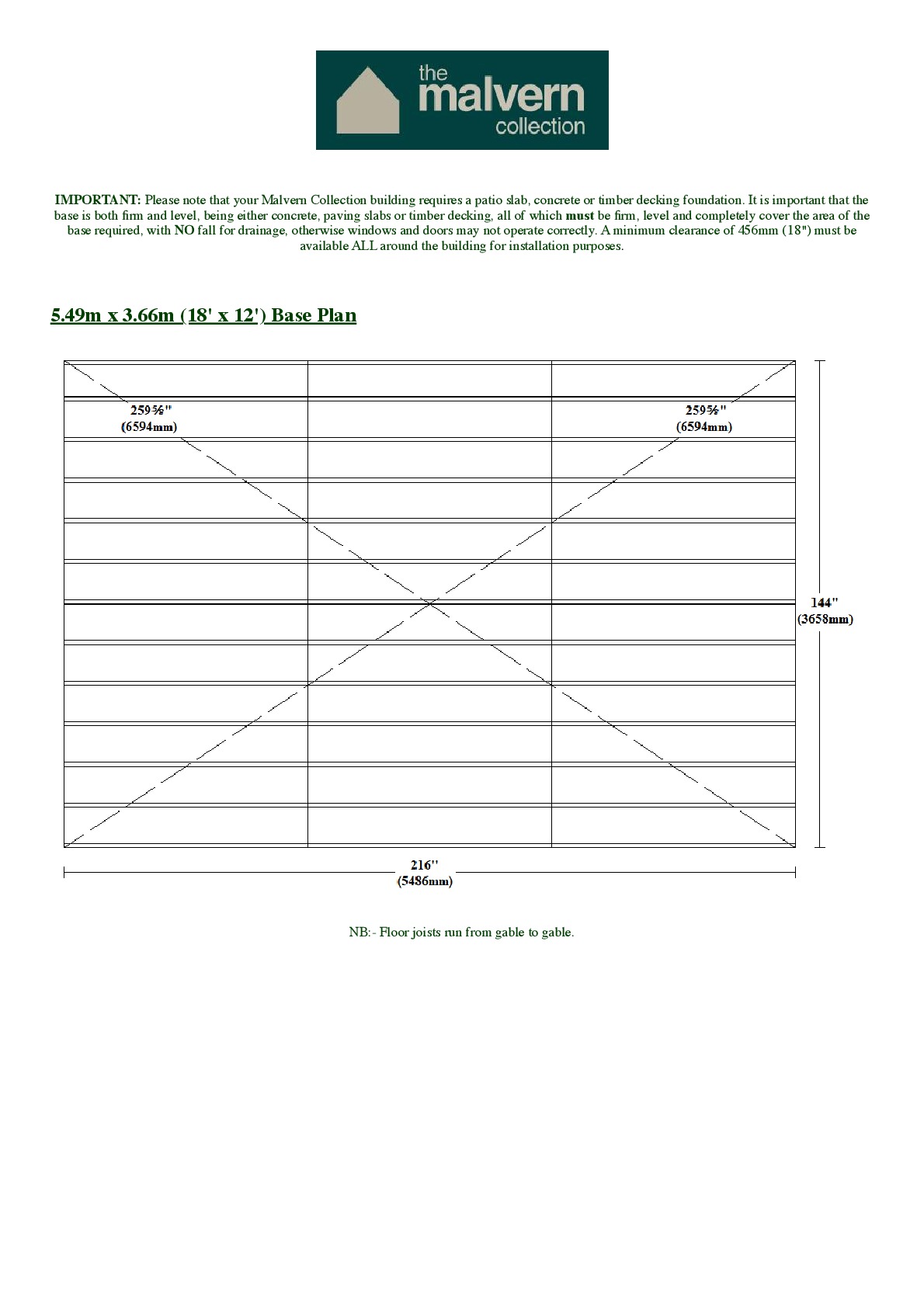 Instructions file Pavilion | Pent | Flat 18x12 Base Dimensions