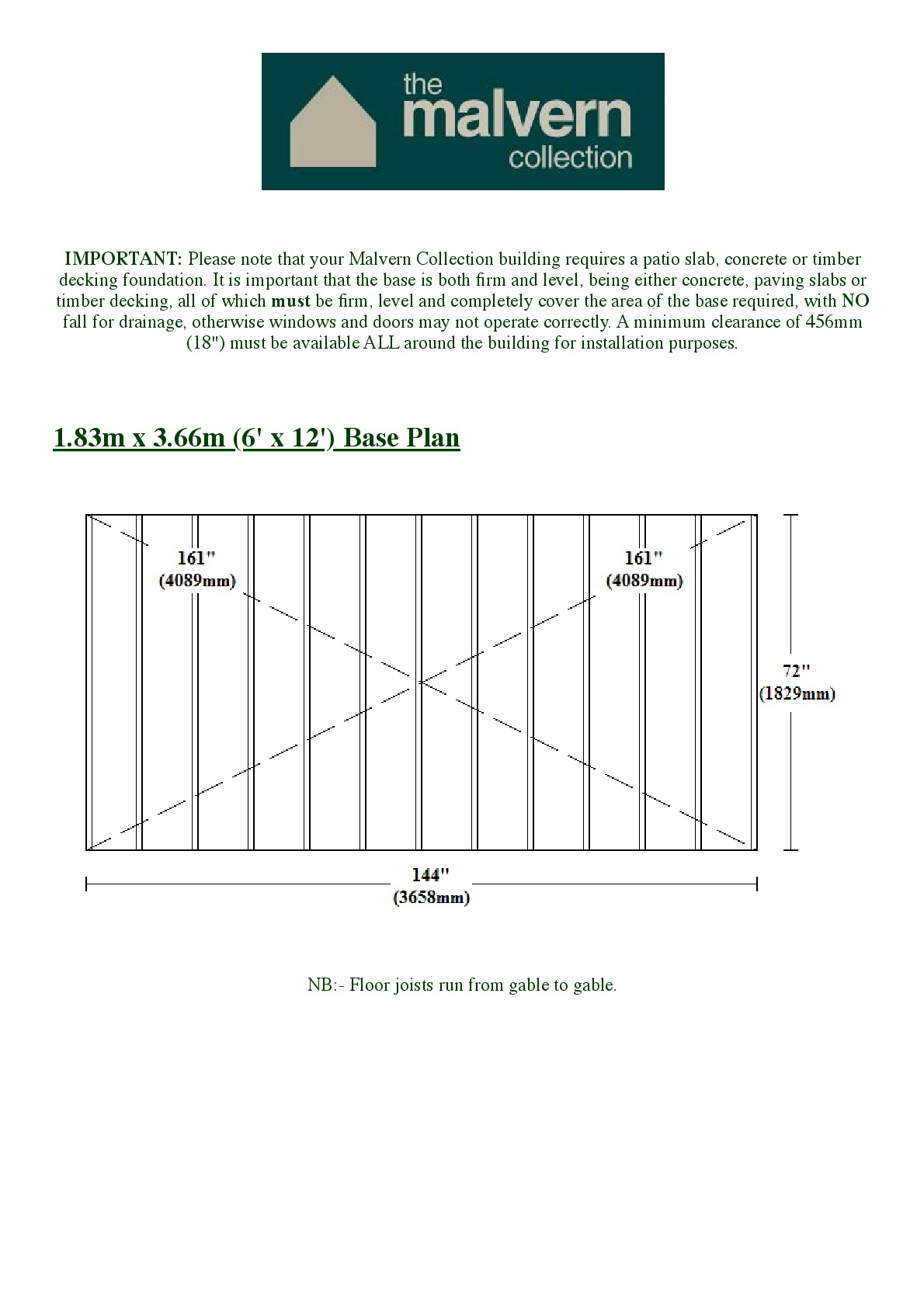 Instructions file 6x12 Apex Shed Base Dimensions