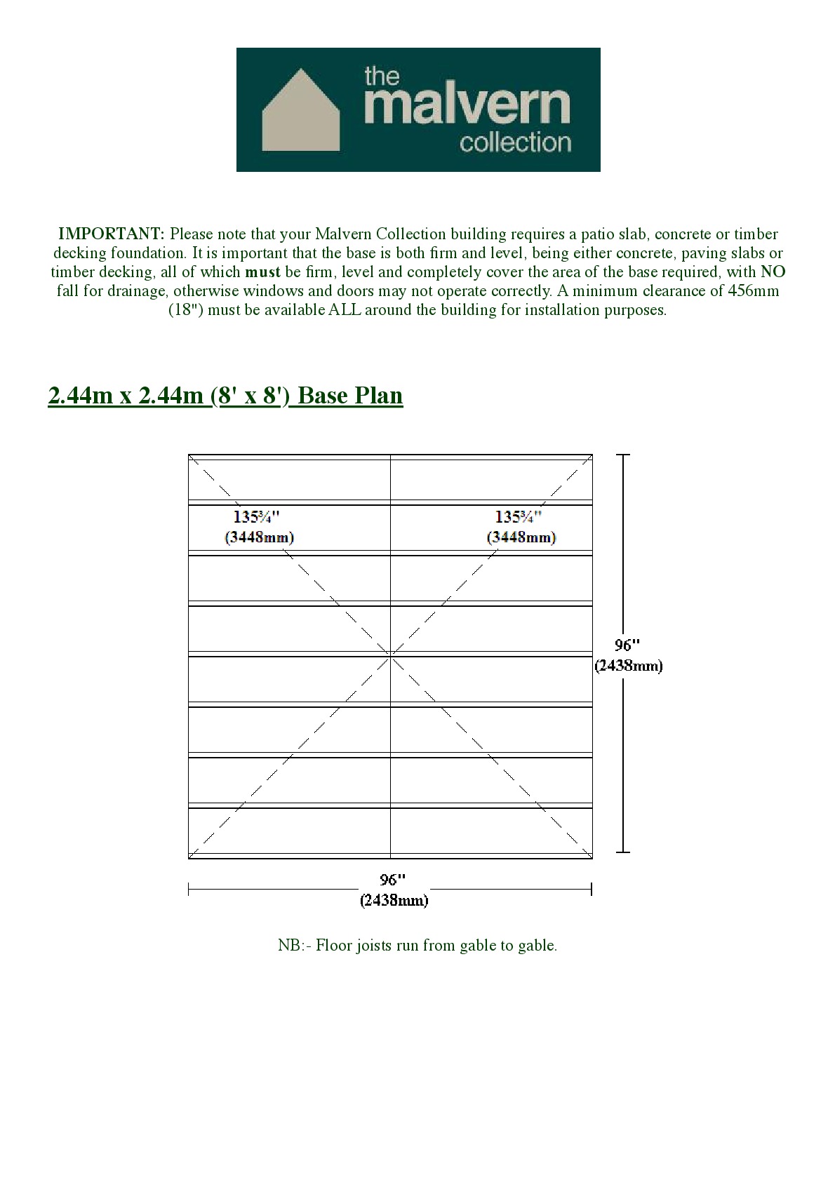 Instructions file 8x8 Apex Shed Base Dimensions