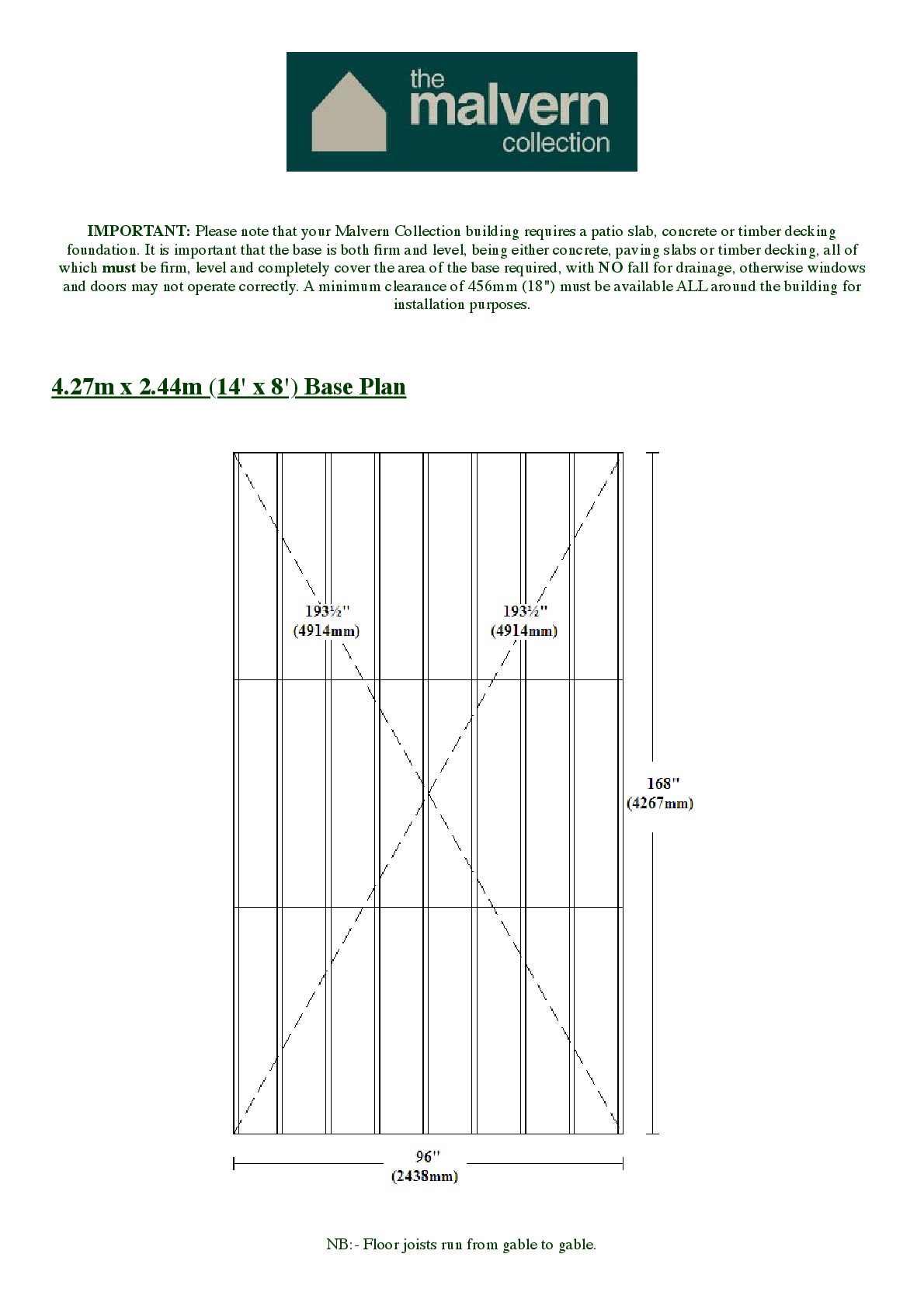 Instructions file 8x14 Apex Shed Base Dimensions