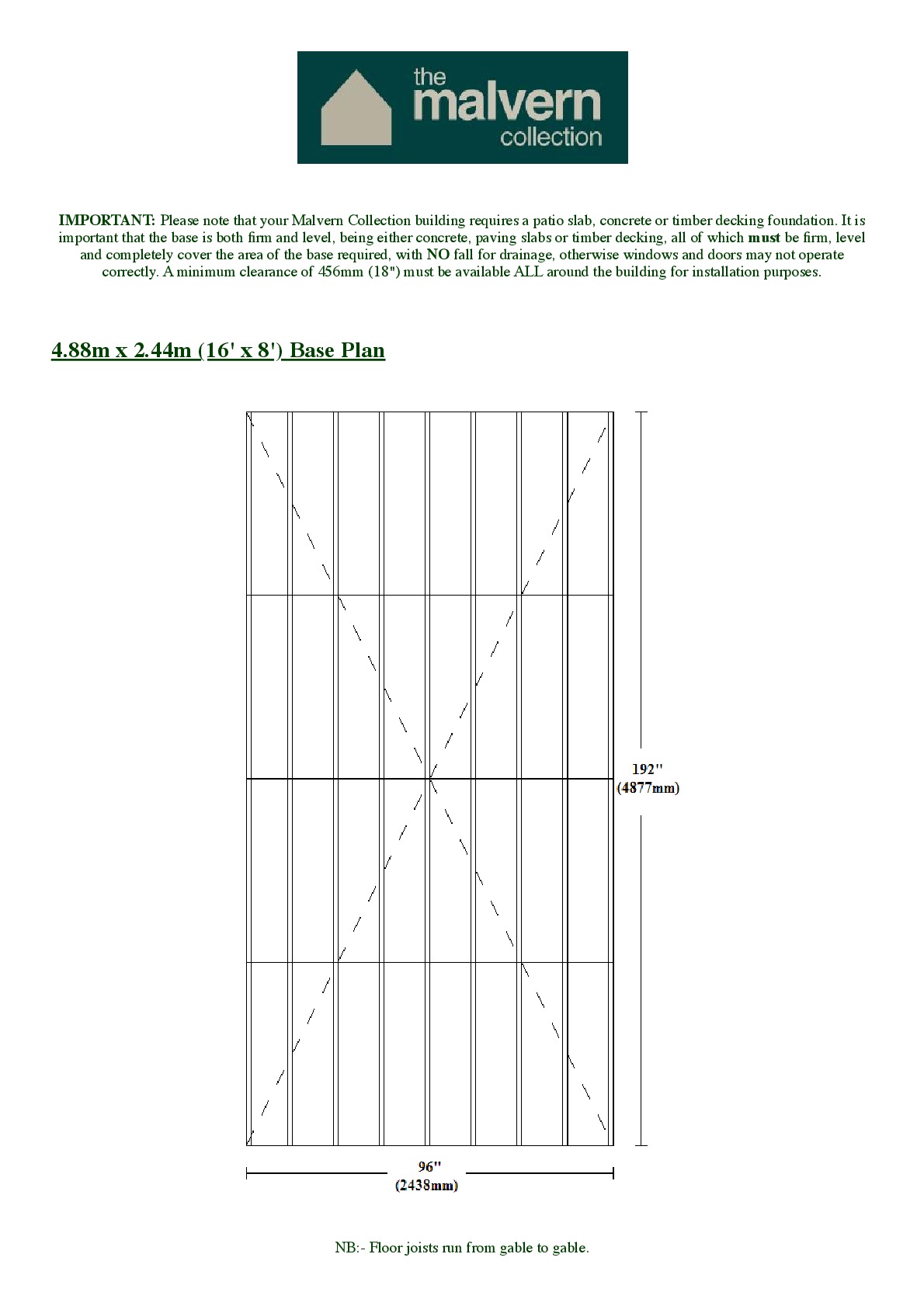 Instructions file 8x16 Apex Shed Base Dimensions