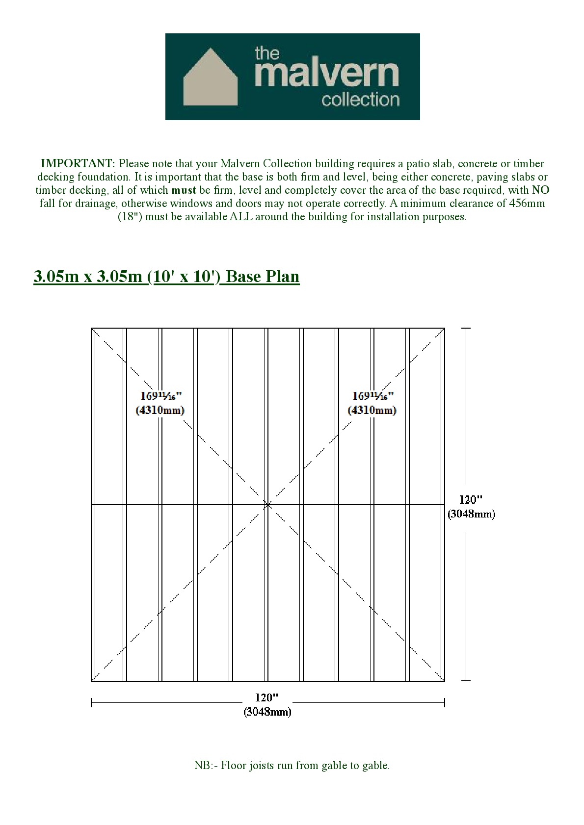 Instructions file 10x10 Apex Shed Base Dimensions