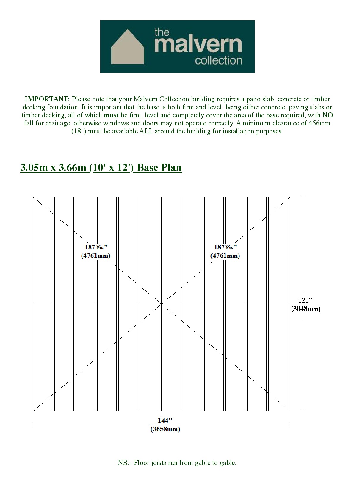 Instructions file 10x12 Apex Shed Base Dimensions