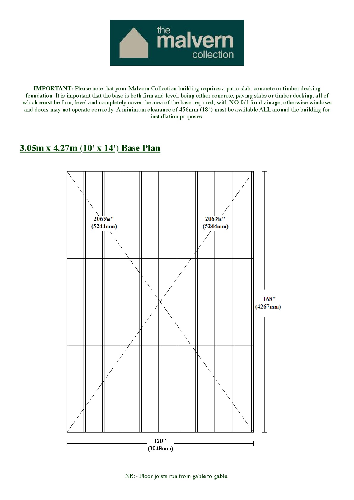 Instructions file 10x14 Apex Shed Base Dimensions