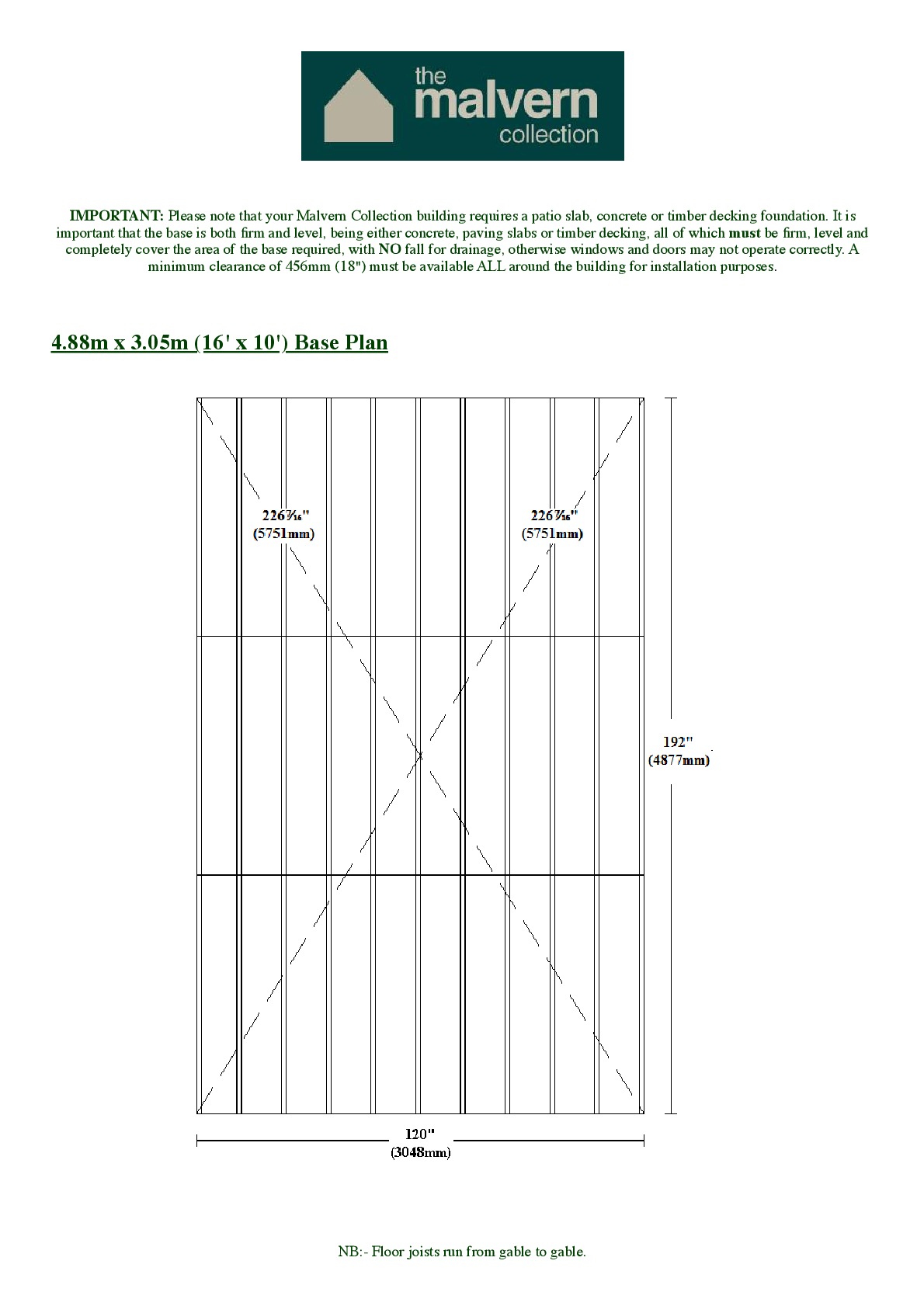 Instructions file 10x16 Apex Shed Base Dimensions