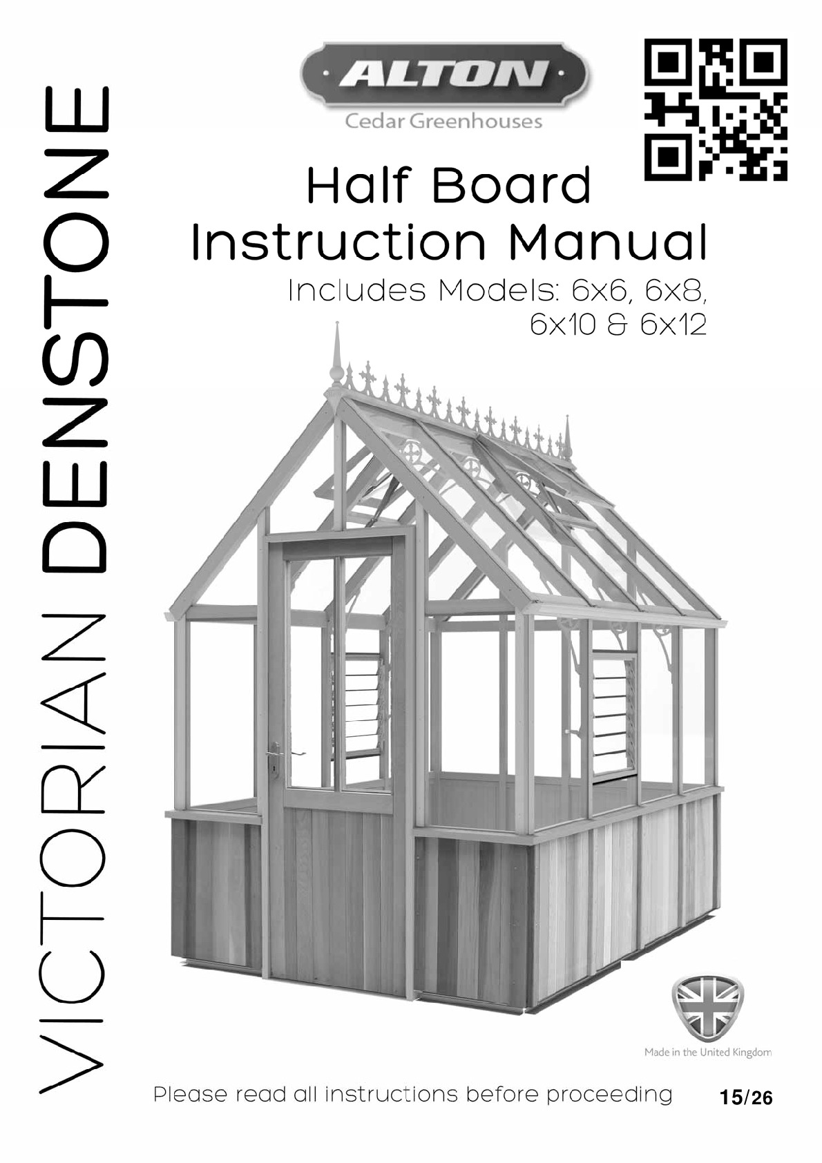 Instructions file Alton Victorian Denstone 6ft half board greenhouse instructions