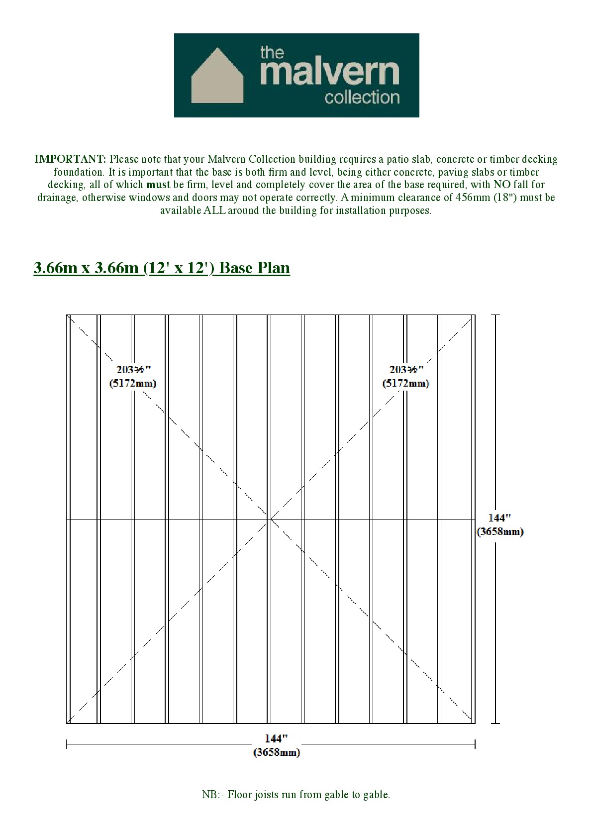 Instructions file 12x12 Apex Shed Base Dimensions