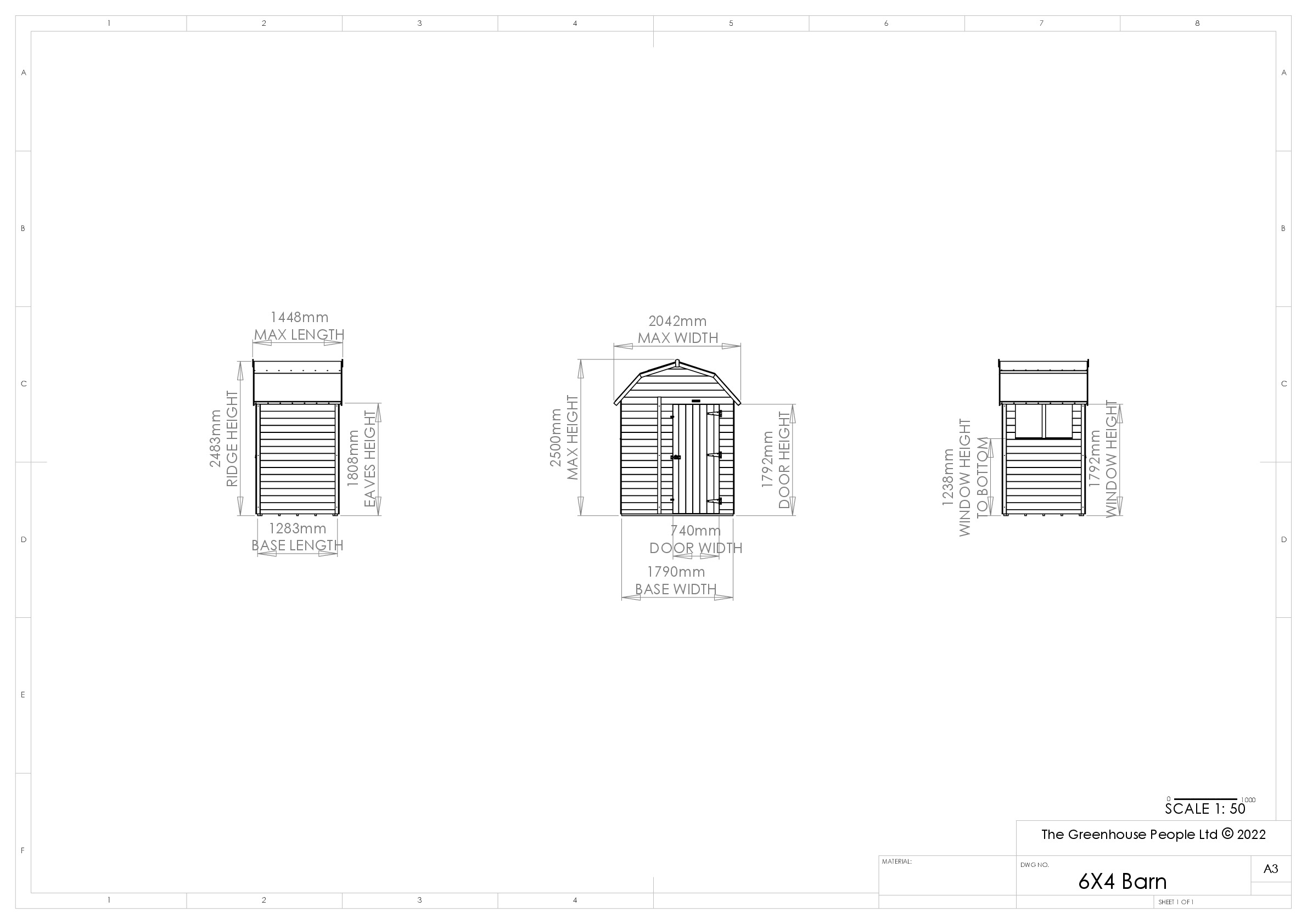 Instructions file 6 x 4 Barn Shed Dimensions