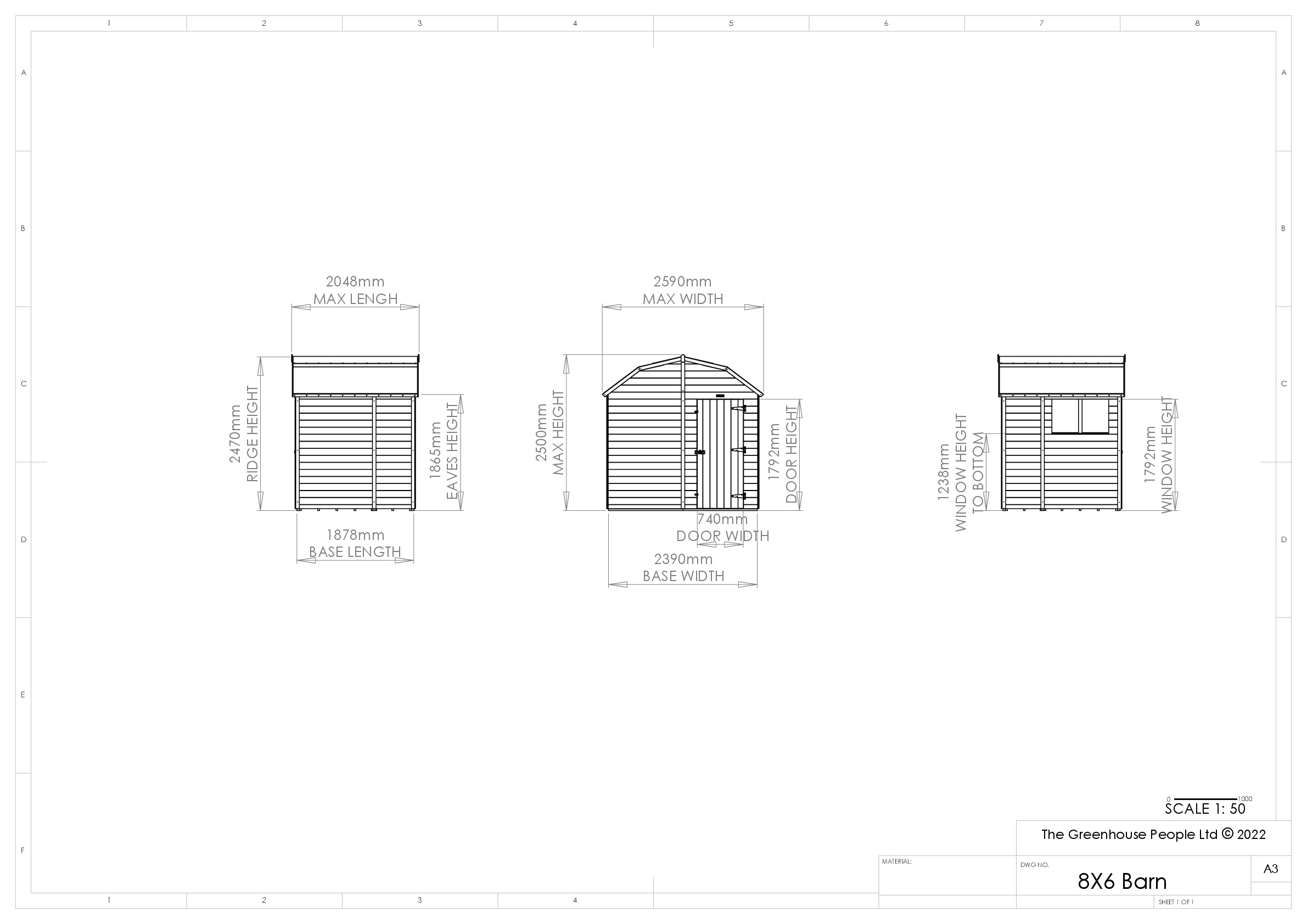 Instructions file 8 x 6 Barn Shed Dimensions