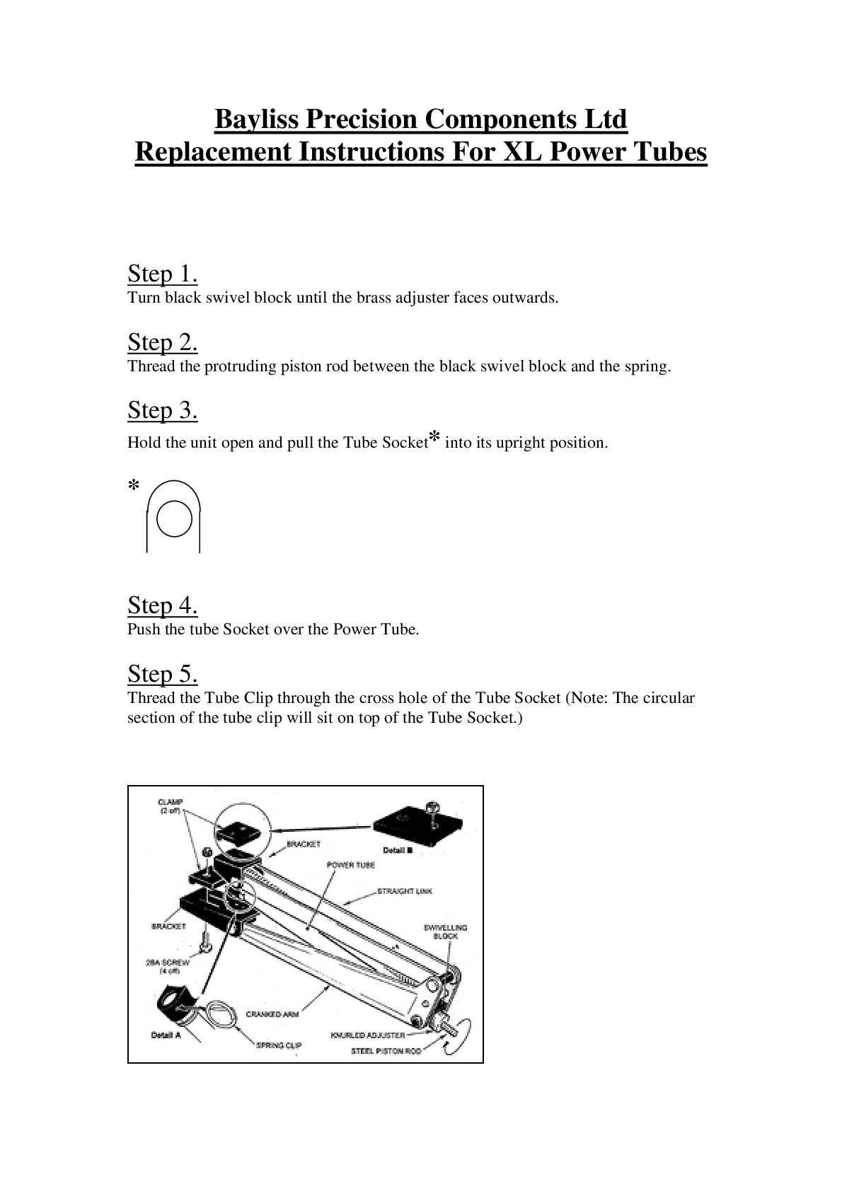 Instructions file Instructions for replacing an XL Power Tube
