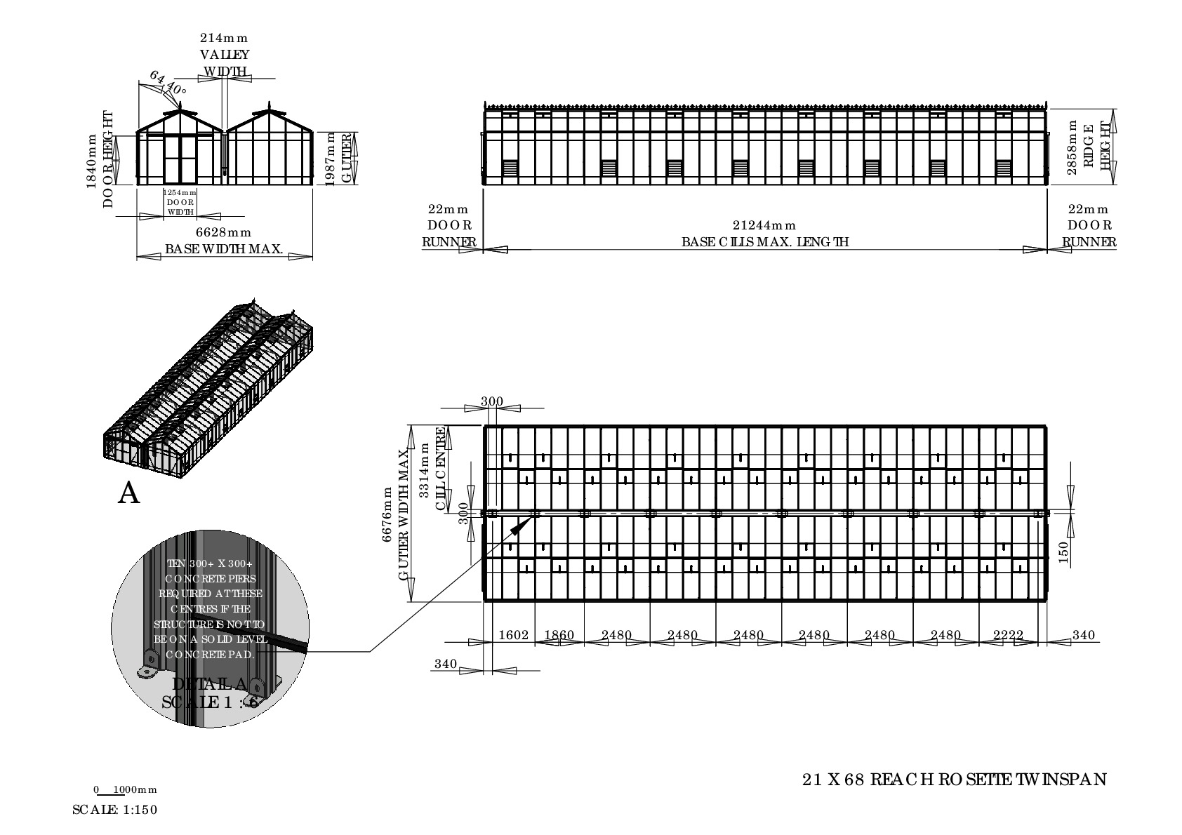Instructions file 21 x 68 Reach Rosette Twinspan Dimensions