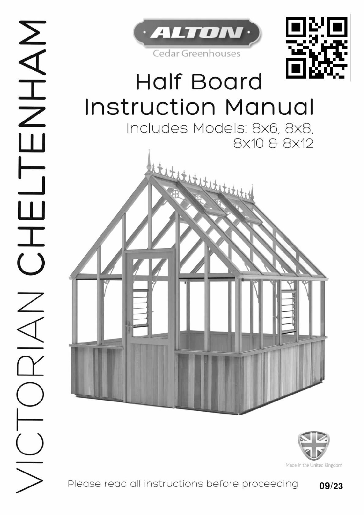 Instructions file Alton Victorian Cheltenham 8ft half board greenhouse instructions