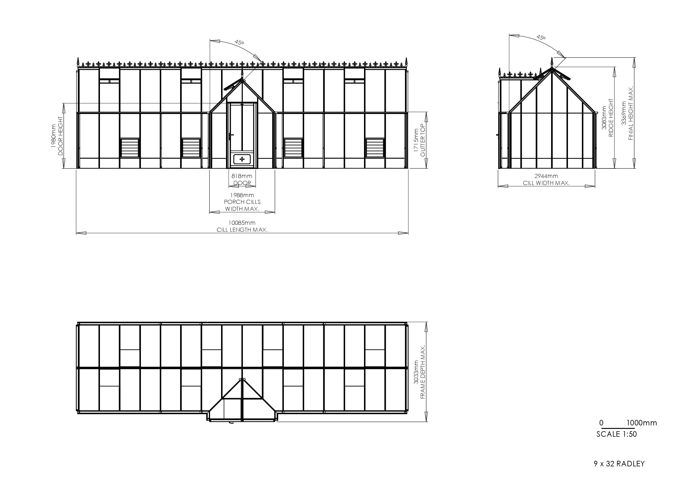 Instructions file 9 x 32 Radley Dimensions