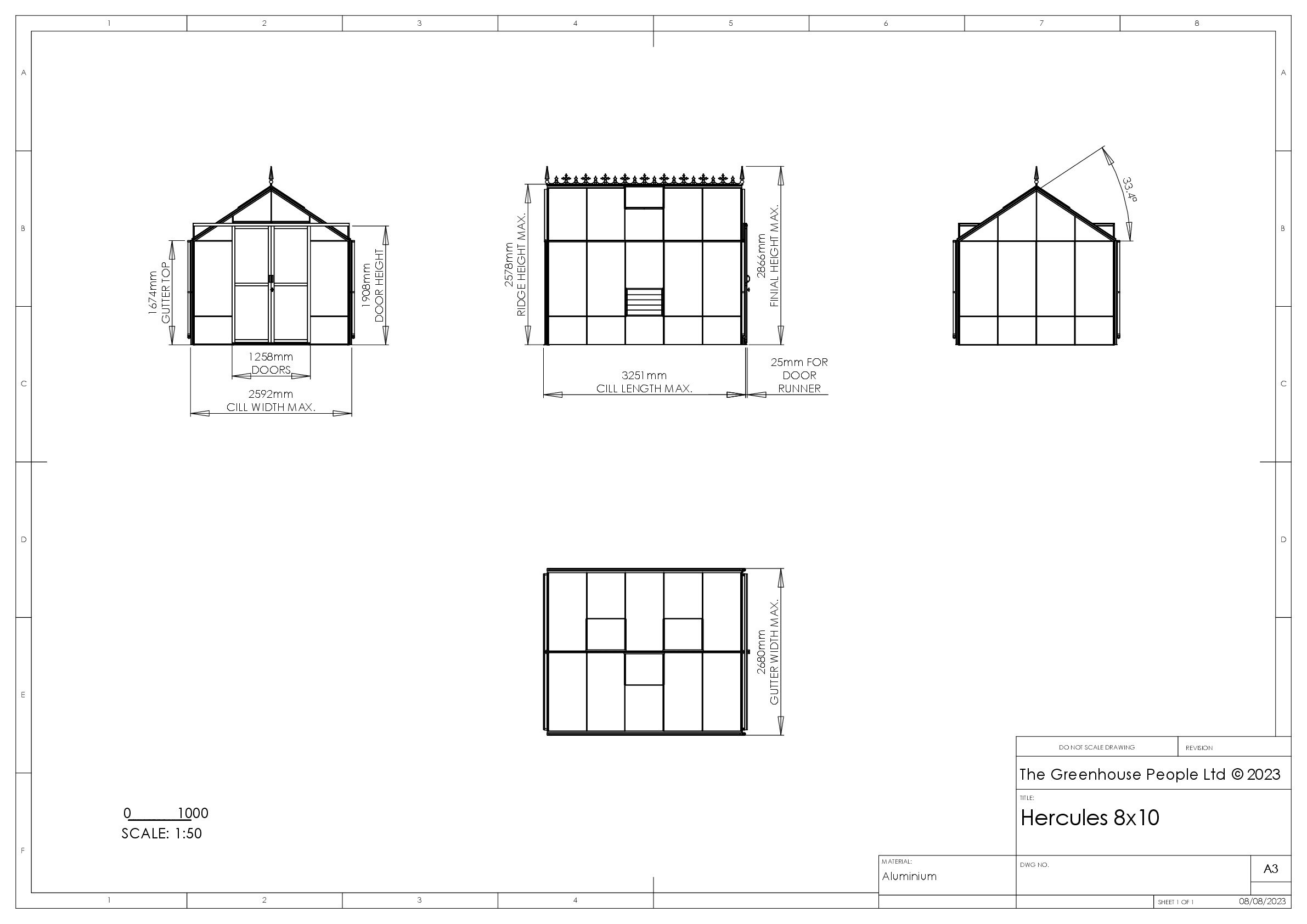 Instructions file 8 x 10 Hercules Blenheim Dimensions 
