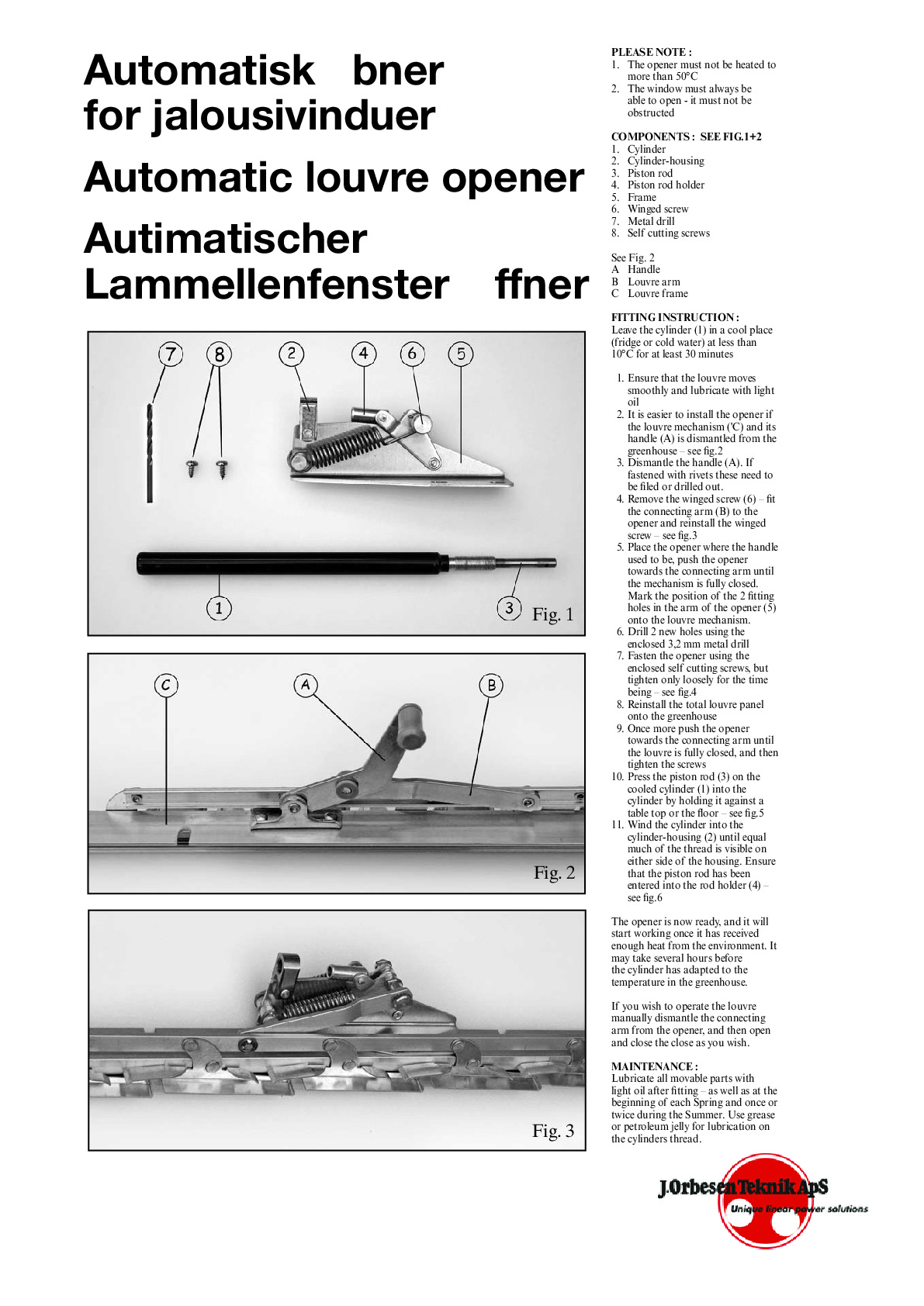Instructions file Sesam Liberty Auto Louvre Instructions
