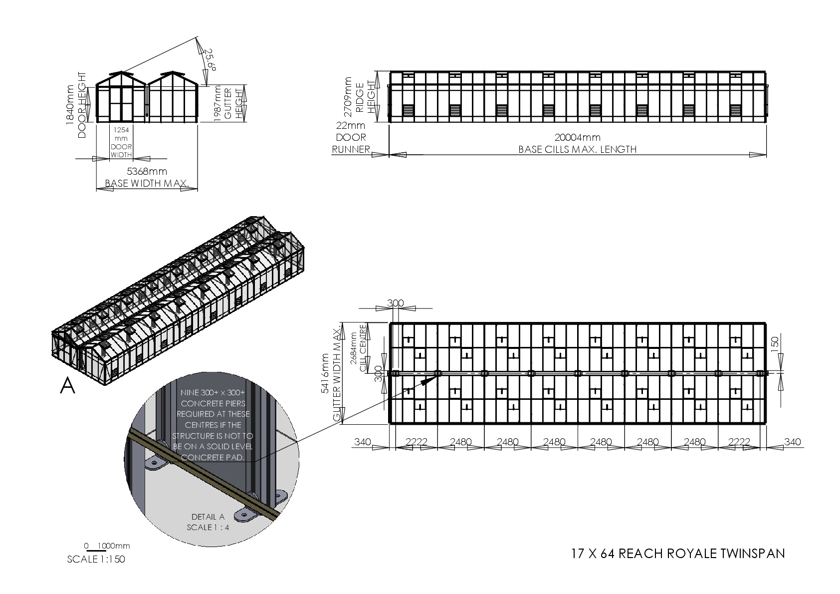Instructions file 17 X 64 Reach Royale Twinspan Dimensions	