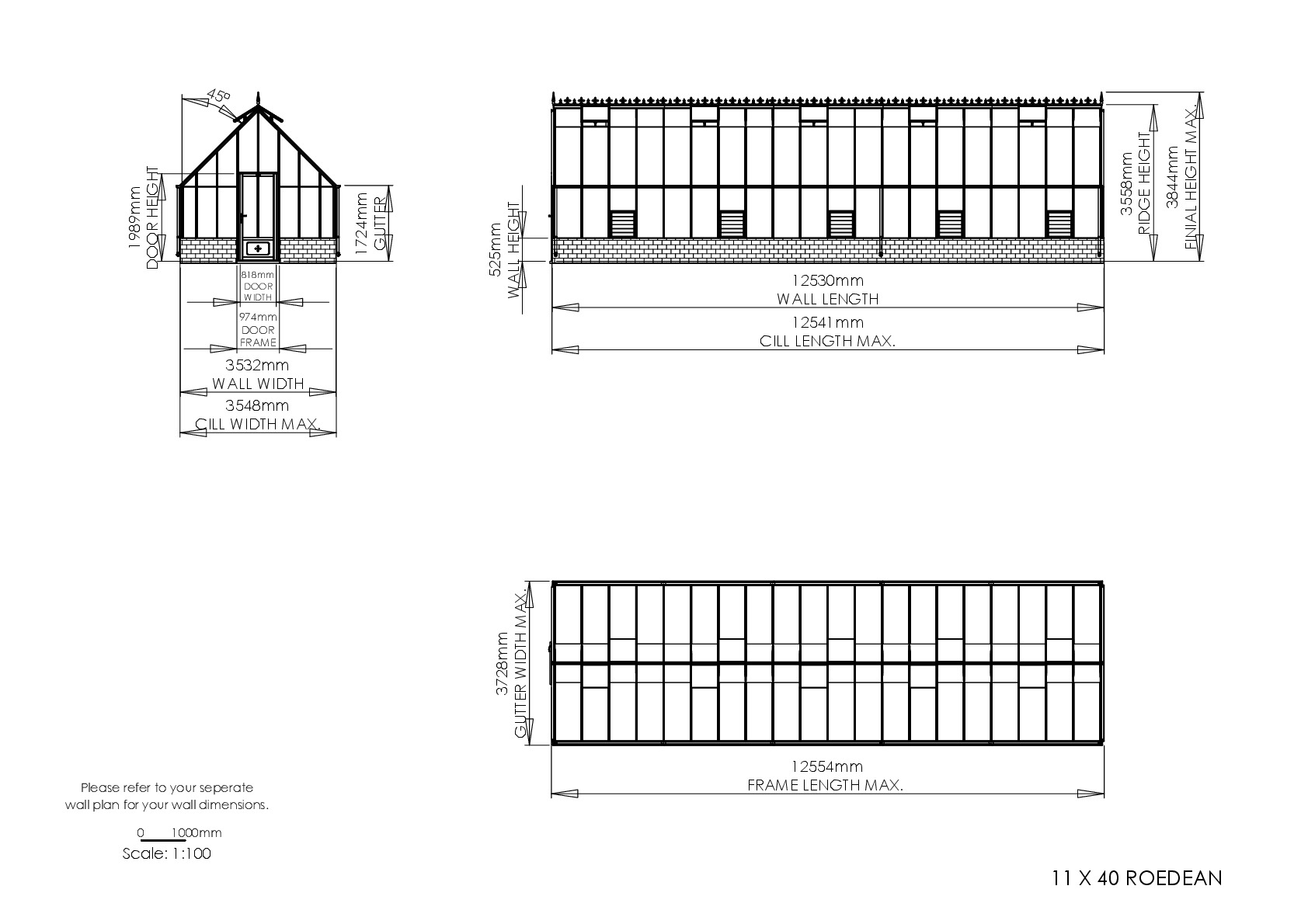 Instructions file 11 x 40 Roedean Dimensions