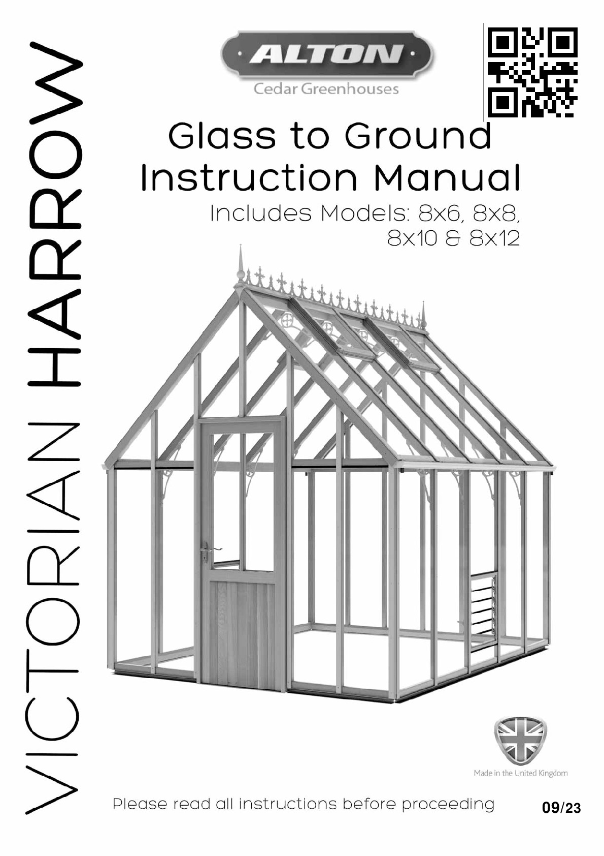 Instructions file Alton Victorian Harrow 8ft glass to ground greenhouse instructions