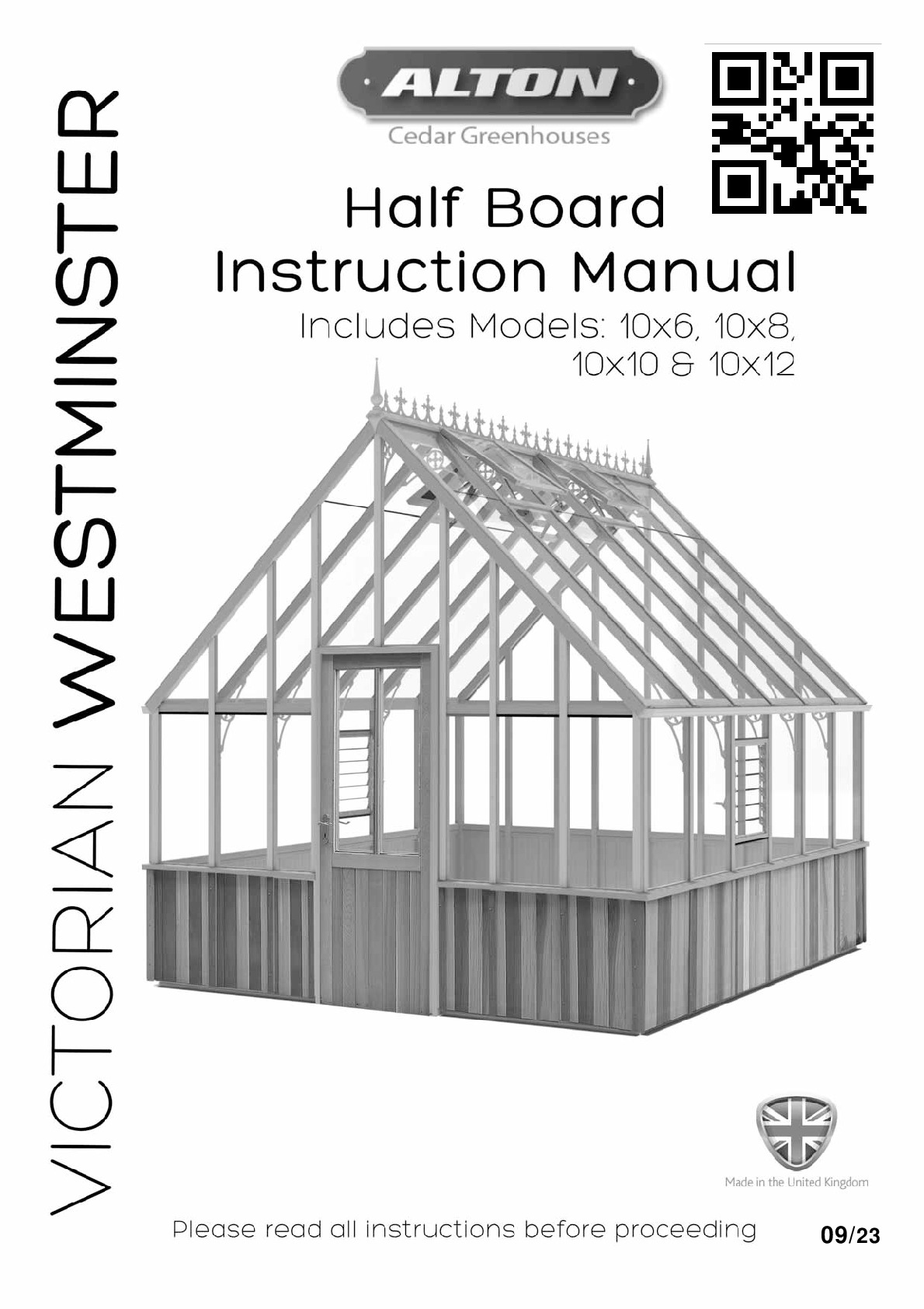 Instructions file Alton Victorian Westminster 10ft half board greenhouse instructions