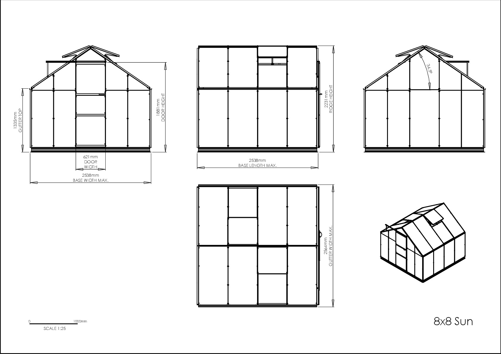 Instructions file 8 x 8 Sun / Clearance Dimensions