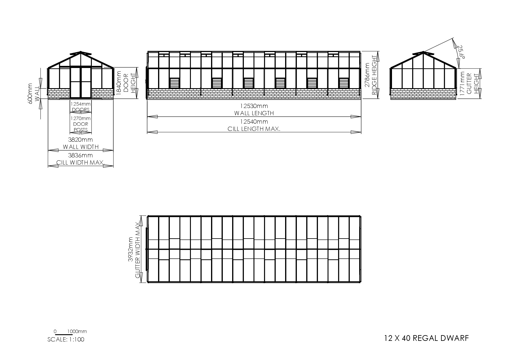 Instructions file 12 x 40 Regal Dwarf Dimensions	