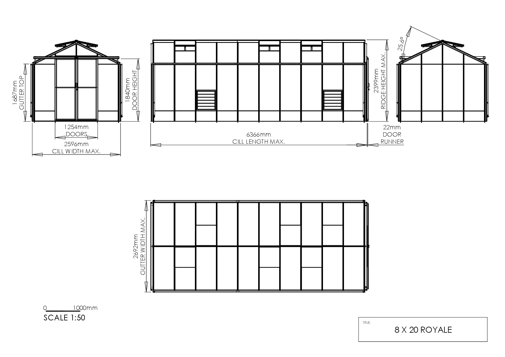 Instructions file 8 x 20 Royale Dimensions	