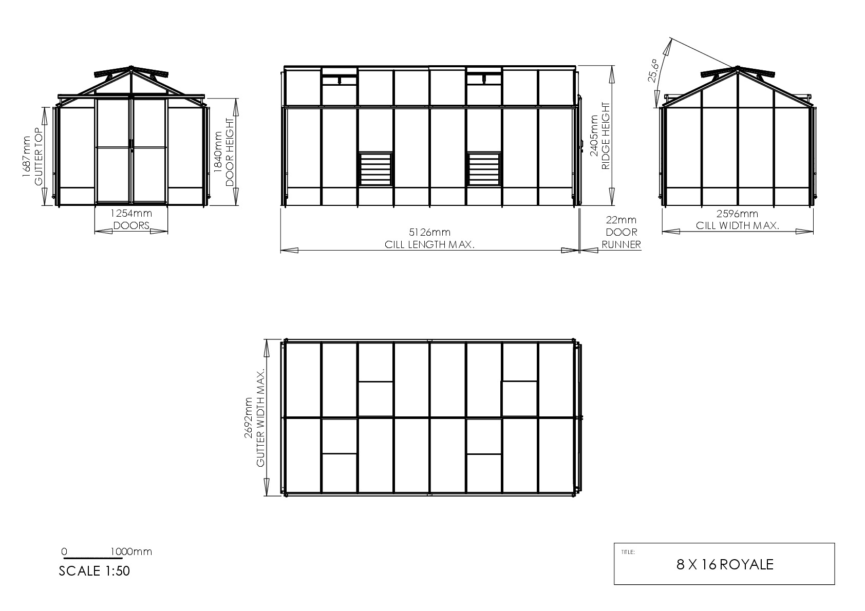 Instructions file 8 x 16 Royale Dimensions	