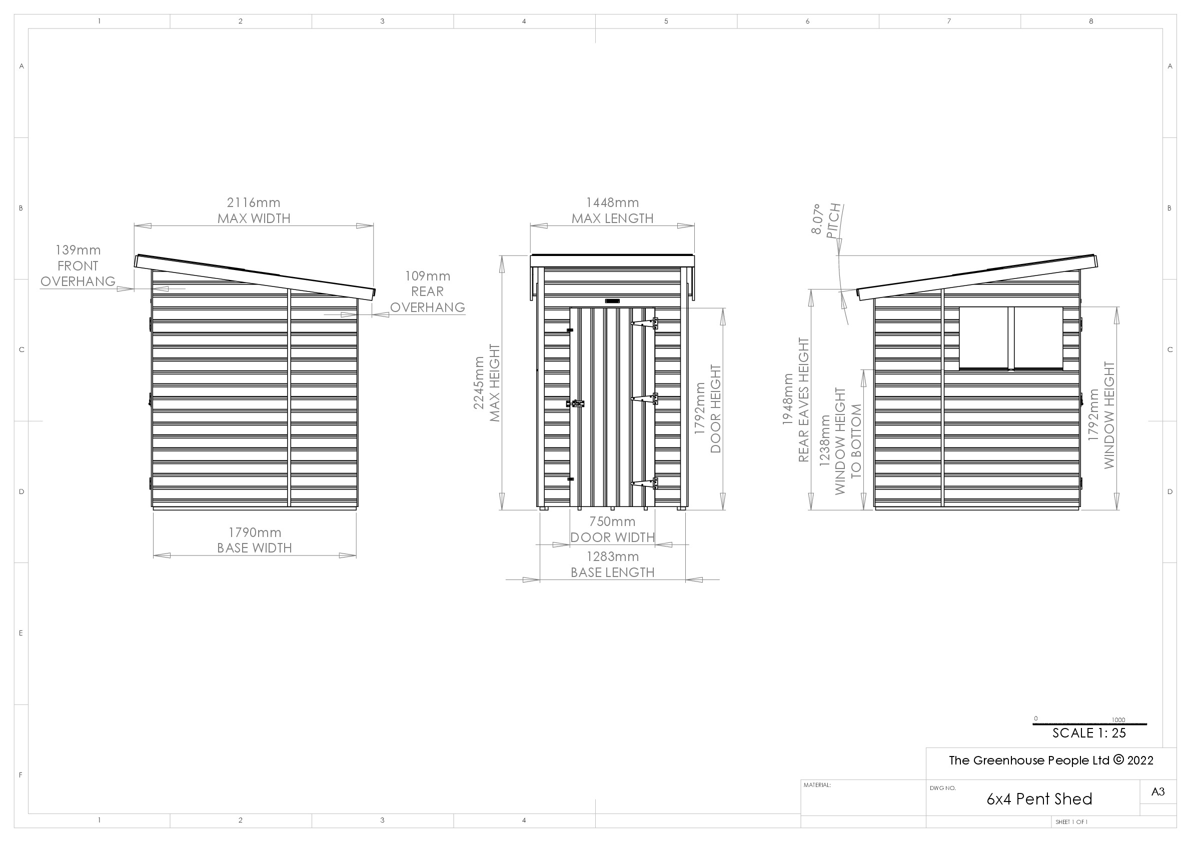 Instructions file 6 x 4 Pent Shed Dimensions
