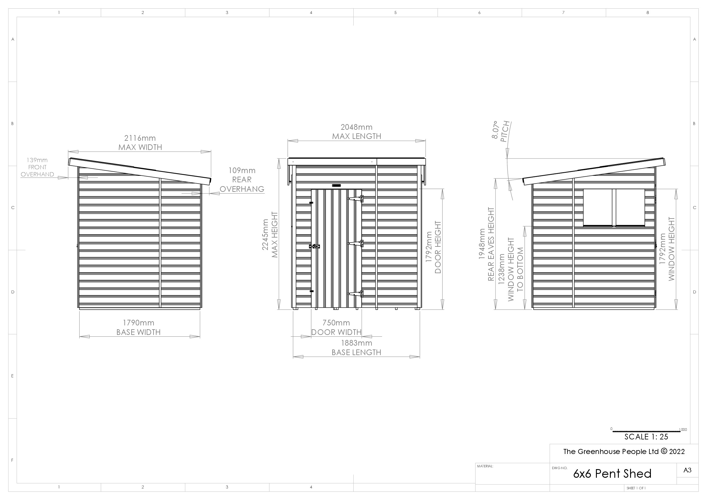 Instructions file 6 x 6 Pent Shed Dimensions