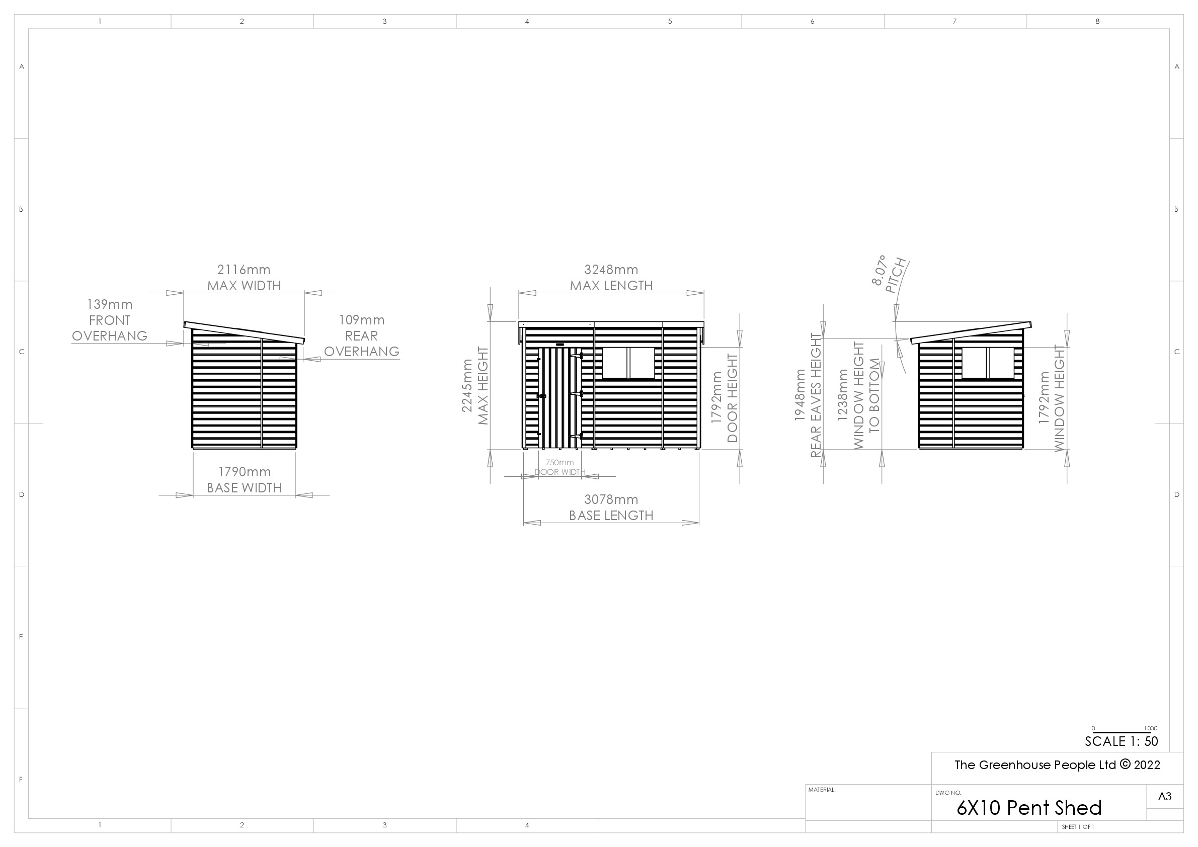Instructions file 6 x 10 Pent Shed Dimensions