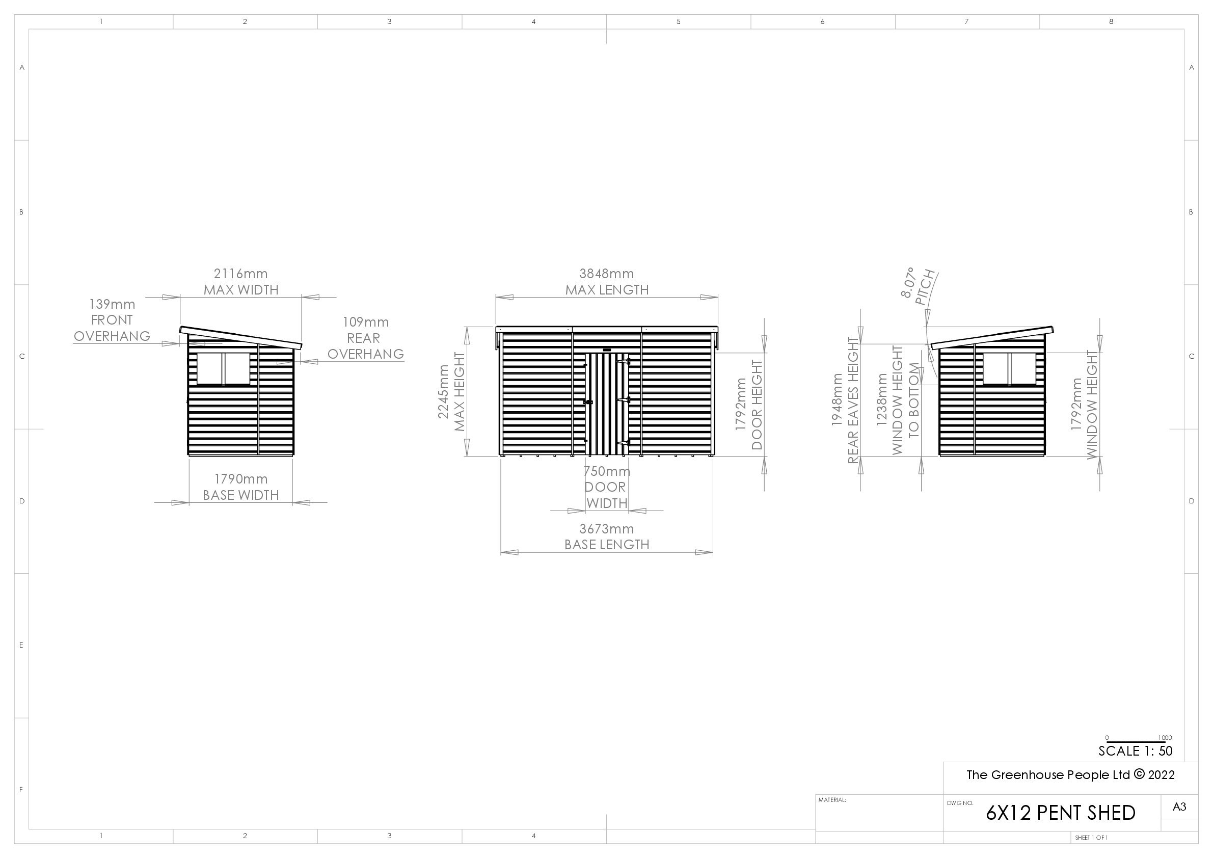 Instructions file 6 x 12 Pent Shed Dimensions