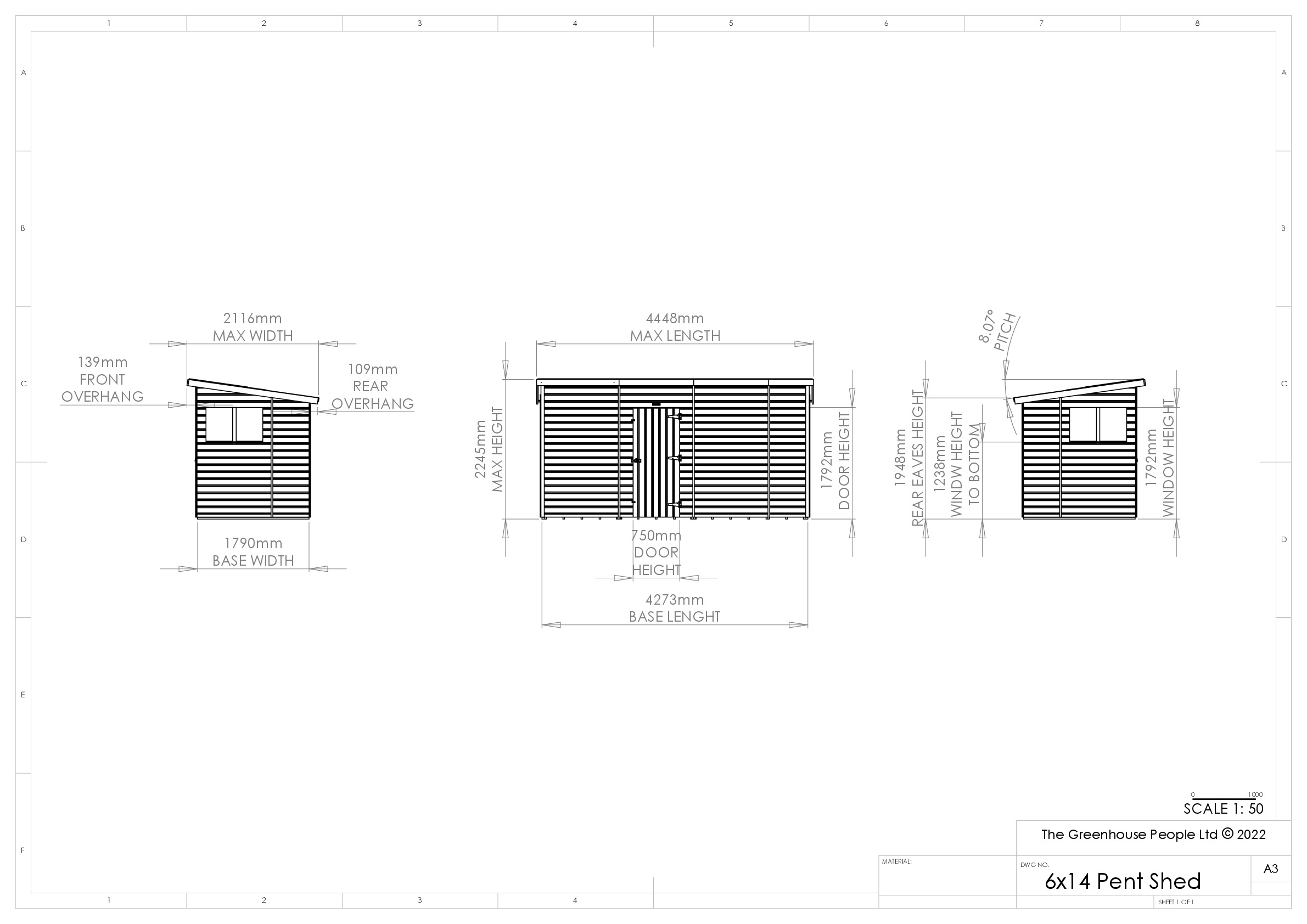 Instructions file 6 x 14 Pent Shed Dimensions