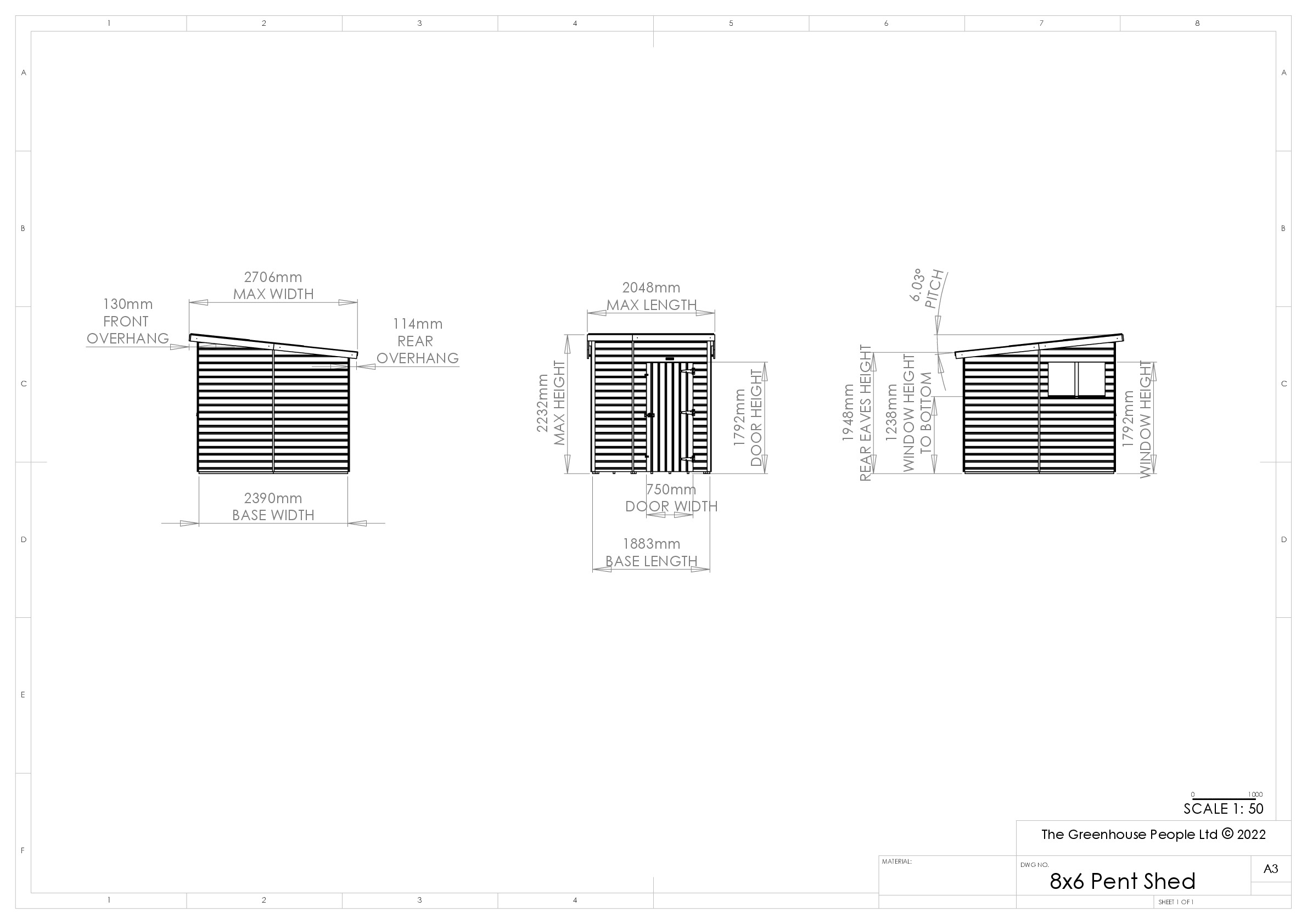 Instructions file 8 x 6 Pent Shed Dimensions