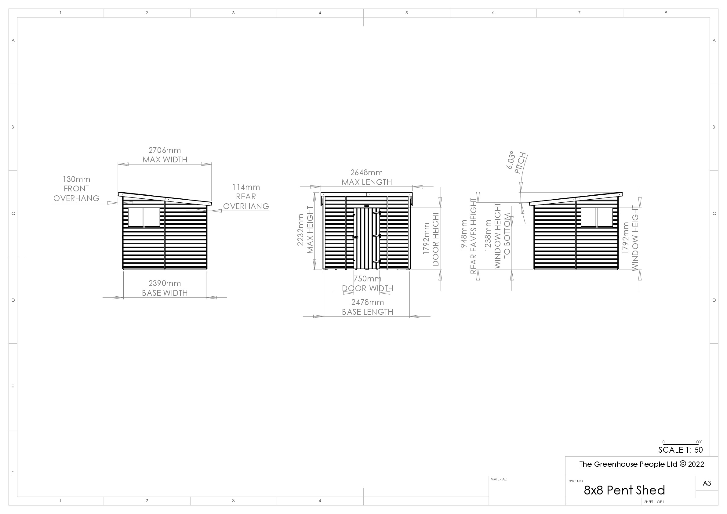 Instructions file 8 x 8 Pent Shed Dimensions