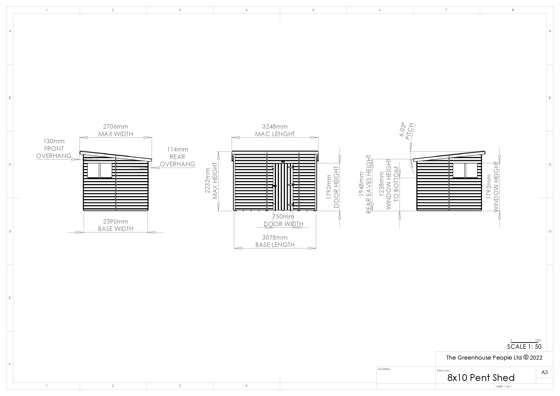 Instructions file 8 x 10 Pent Shed Dimensions