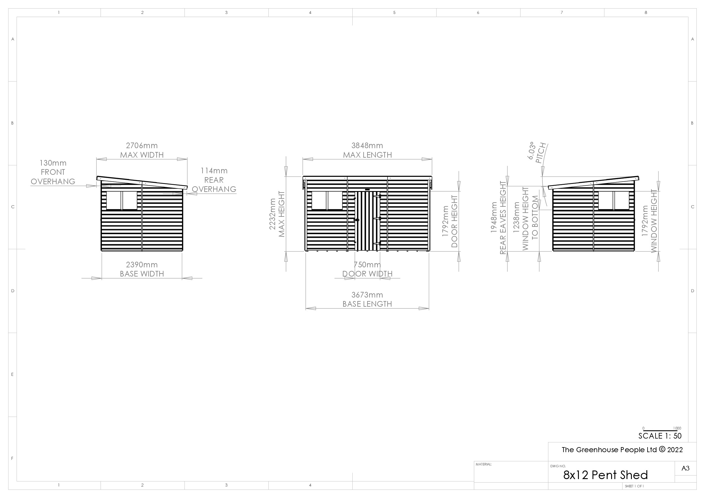 Instructions file 8 x 12 Pent Shed Dimensions