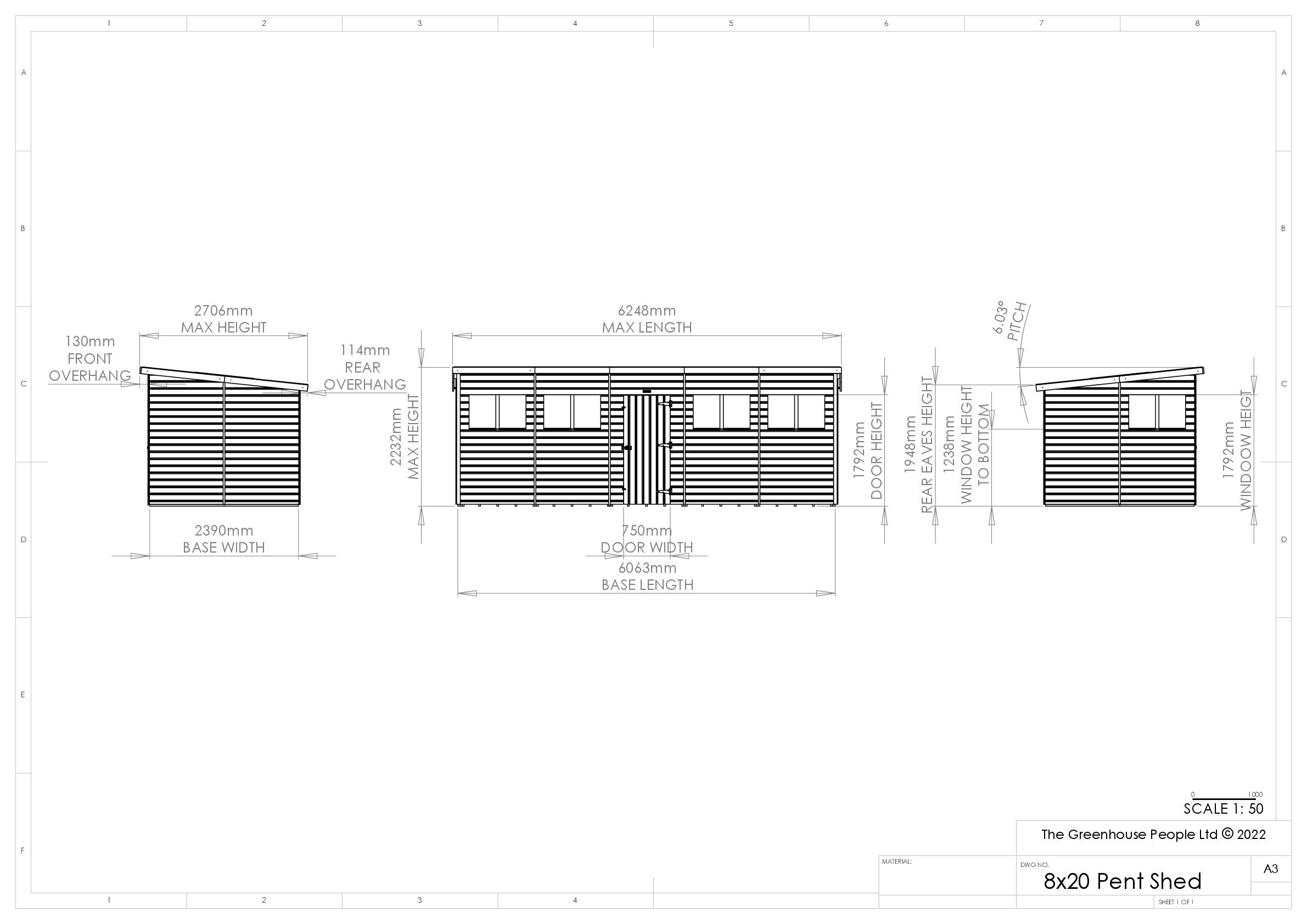 Instructions file 8 x 20 Pent Shed Dimensions
