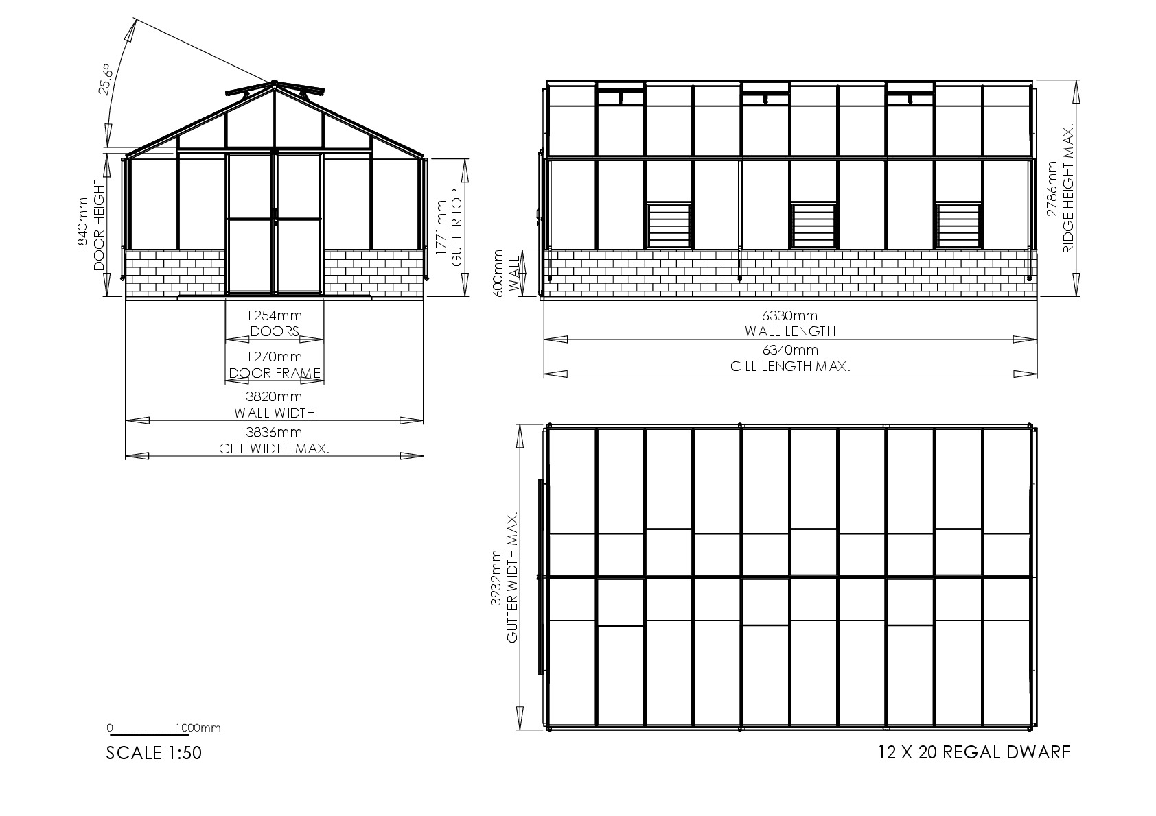 Instructions file 12 x 20 Regal Dwarf Dimensions	