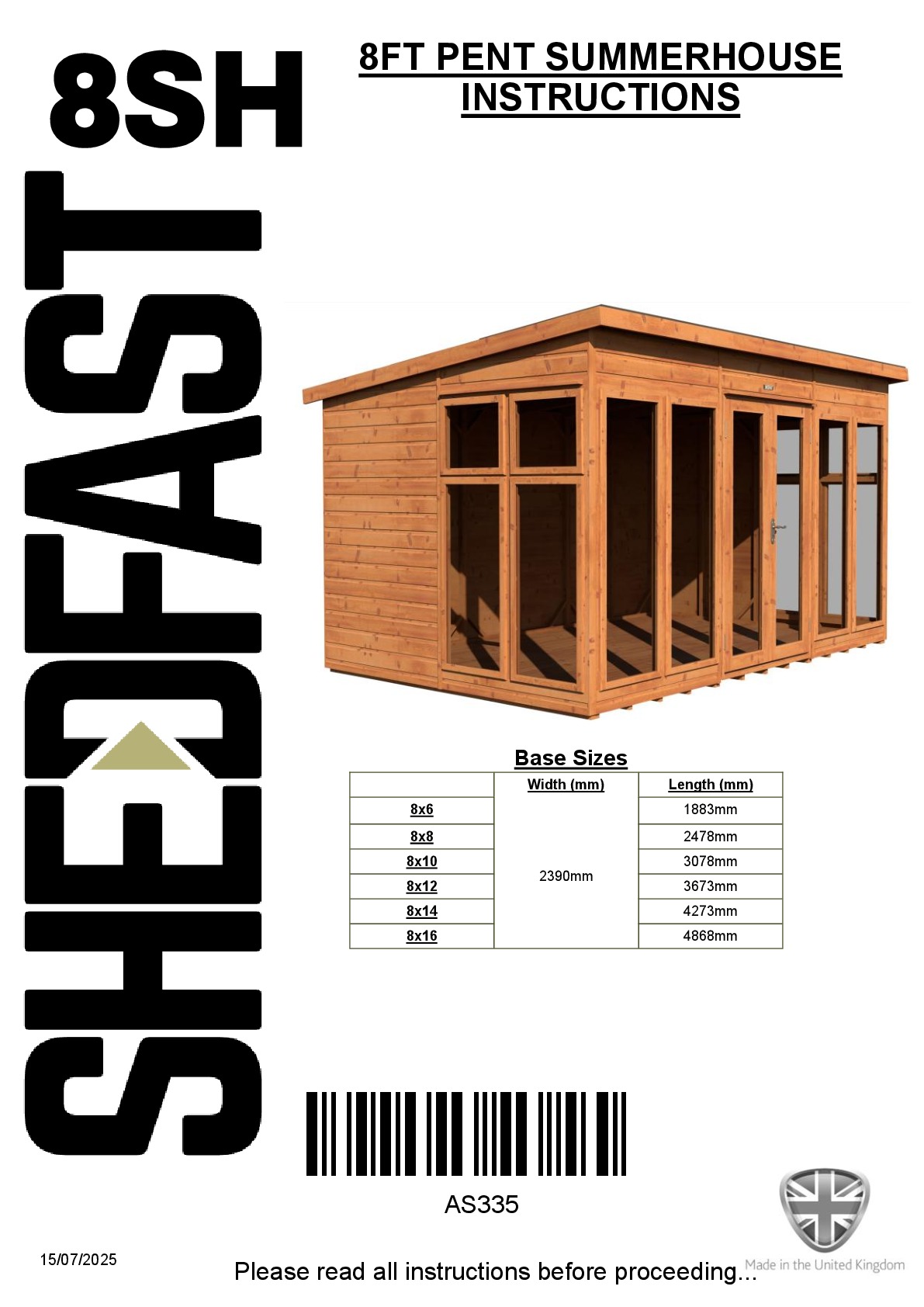Instructions file 8ft Pent Summerhouse Instructions