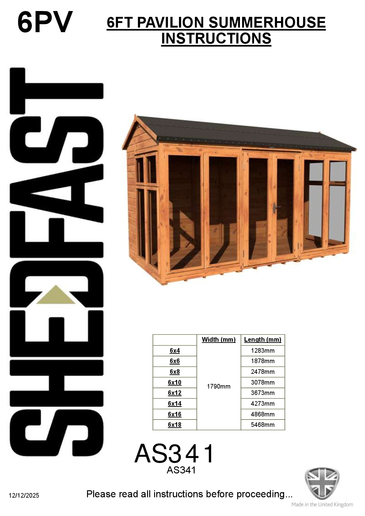Instructions file 6ft Pavilion Summerhouse Instructions