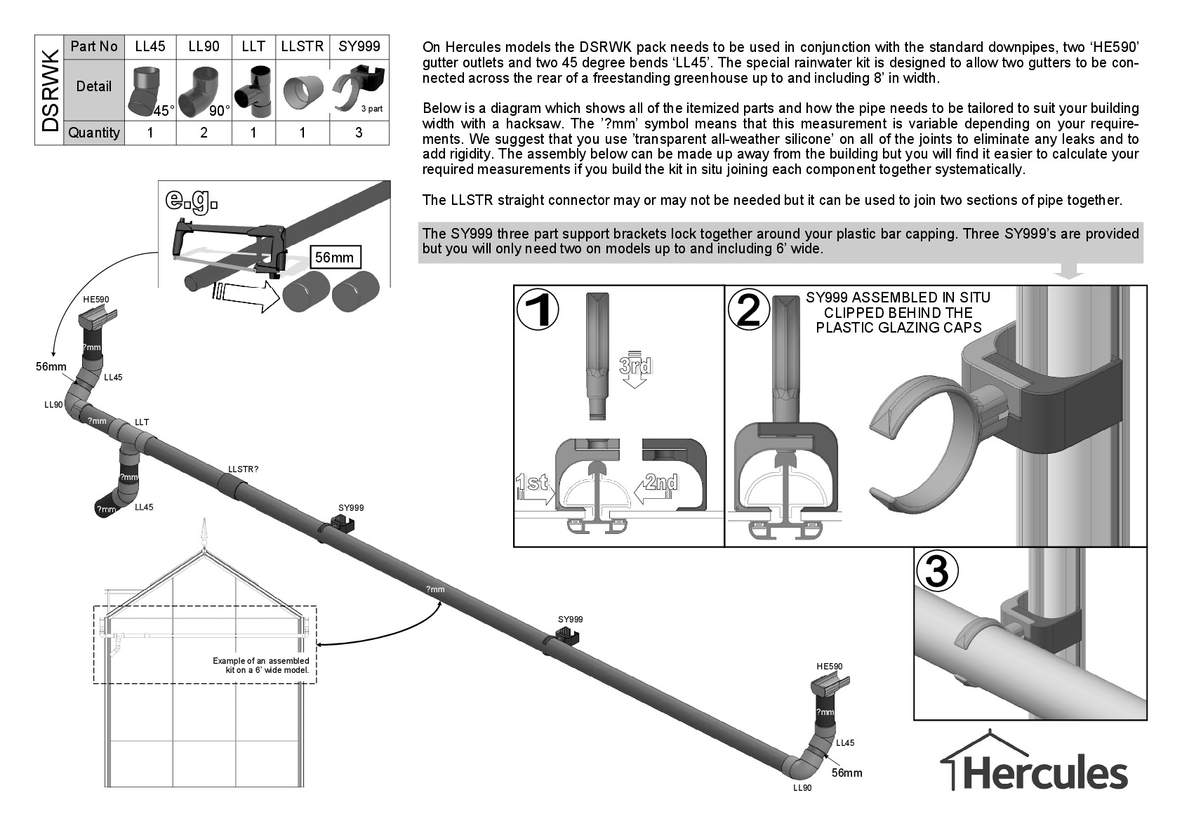 Instructions file 36mm Pipe Hercules Special Rainwater Kit Instructions	