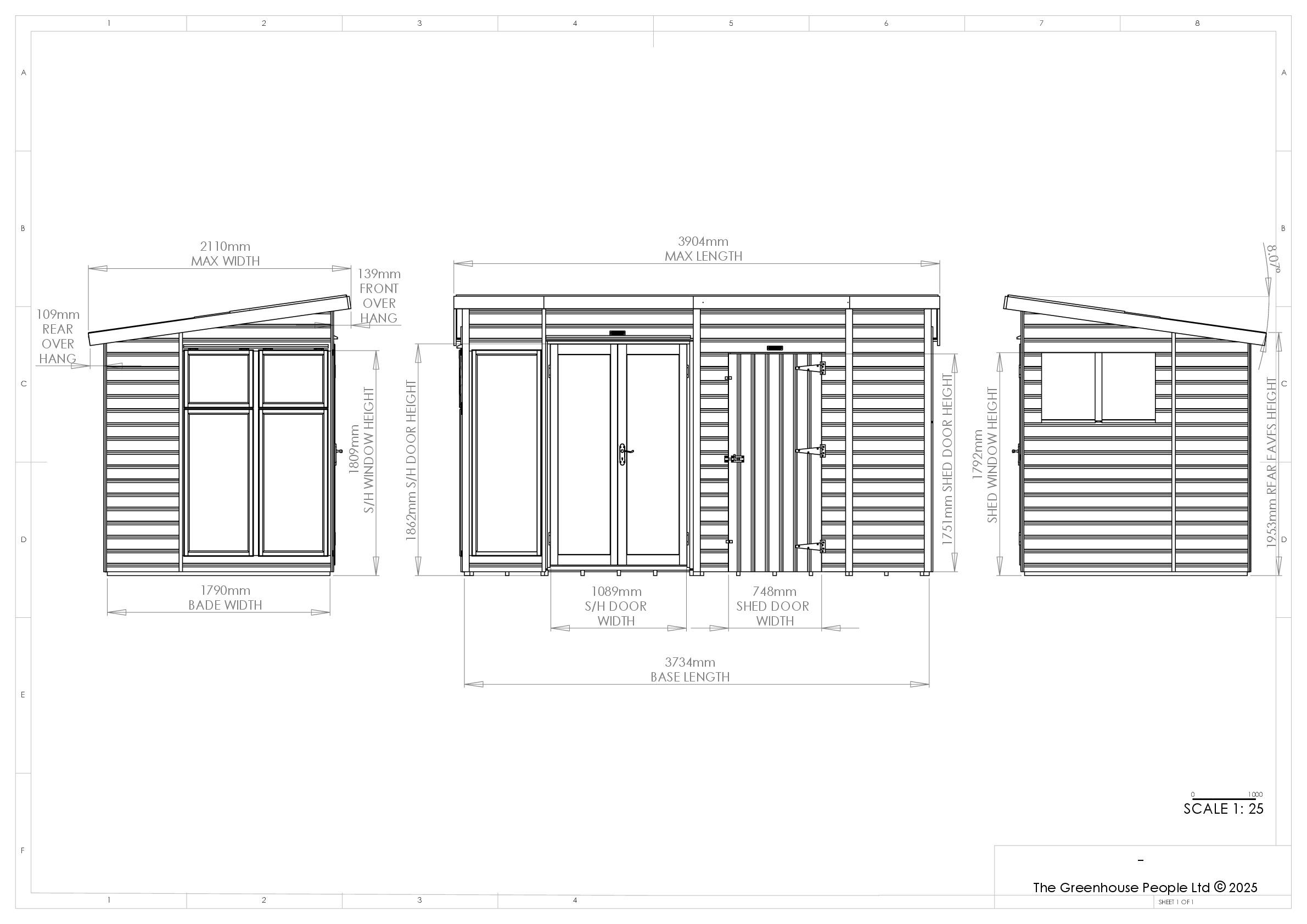 Instructions file 6x6 Shedfast Pent with RH 6ft Shed Dimensions Drawings