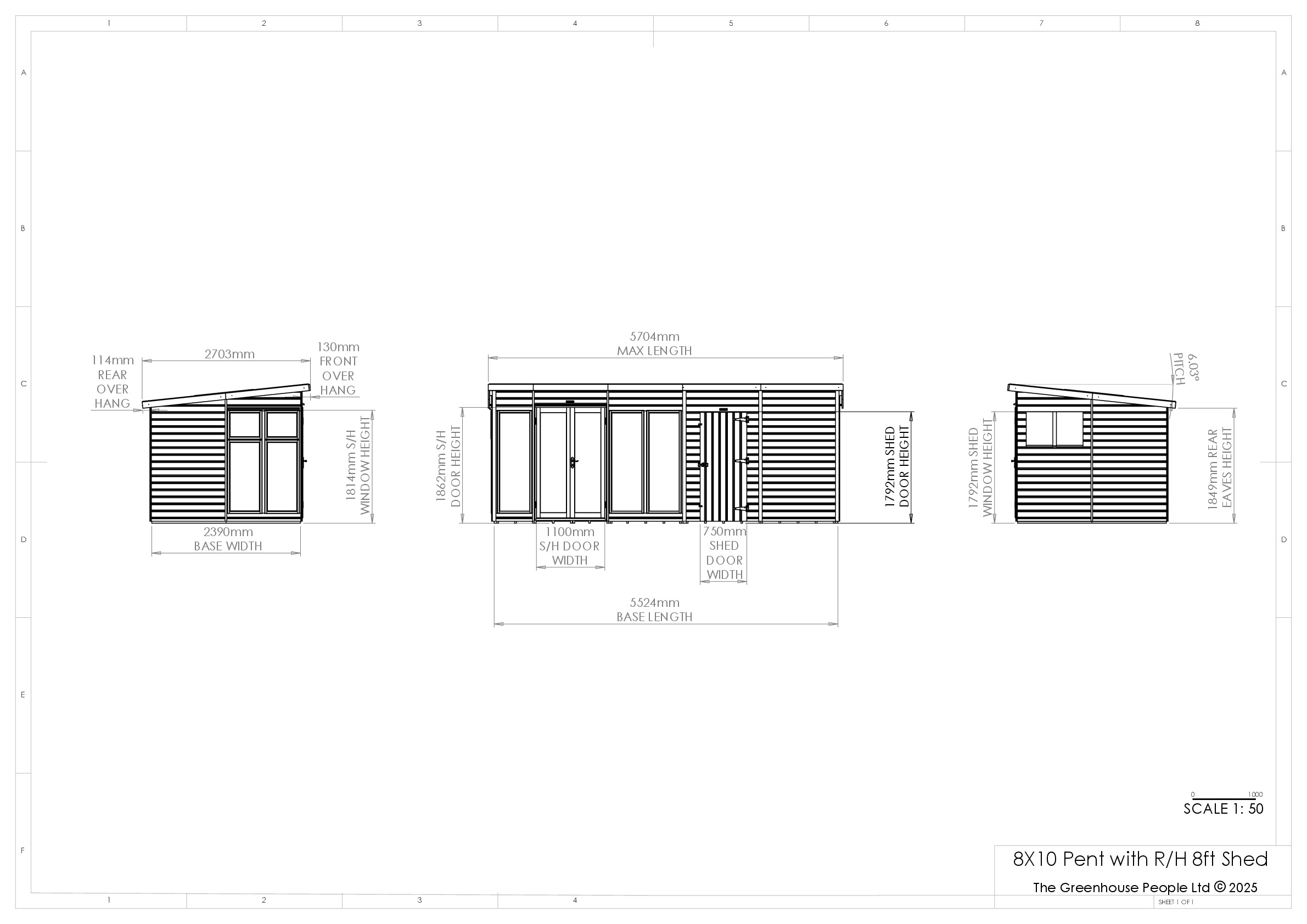 Instructions file 8x10 Shedfast Pent with RH 8ft Shed Dimensions Drawings