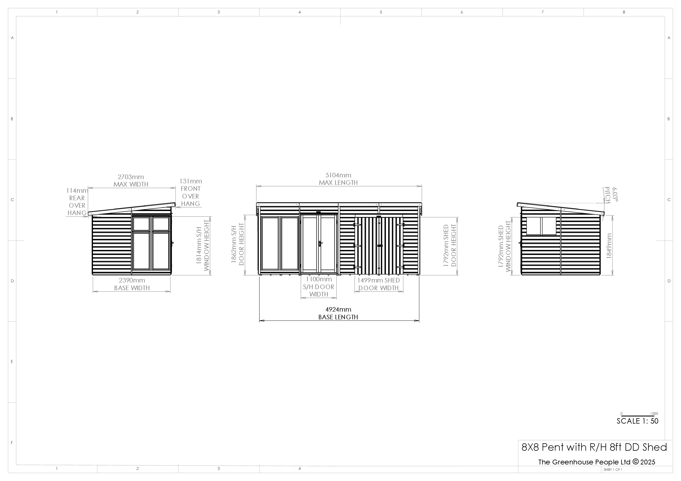 Instructions file 8x8 Shedfast Pent with RH 8ft DD Shed Dimensions Drawings