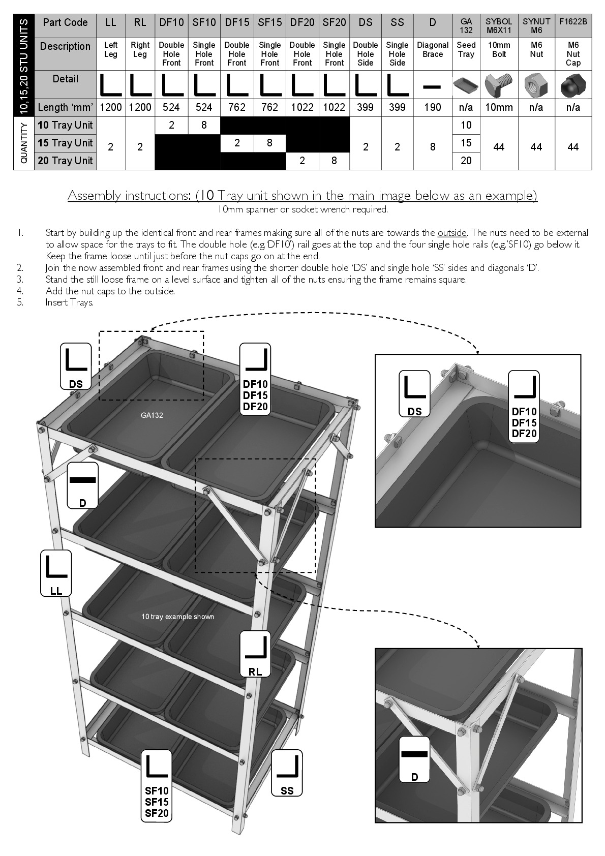 Instructions file 10, 15, 20 Seed tray Instructions	