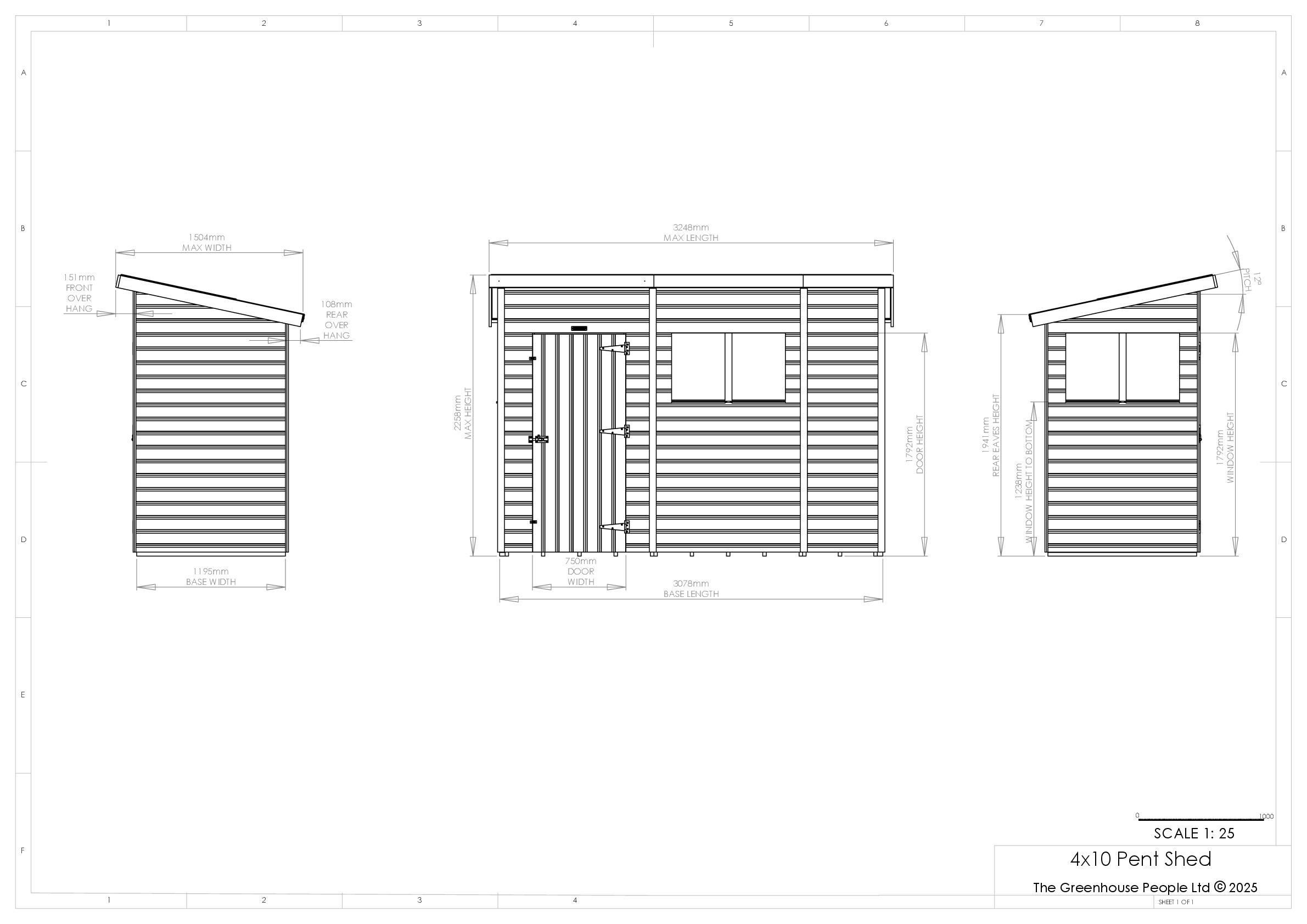 Instructions file 4 x 10 Pent Shed Dimensions